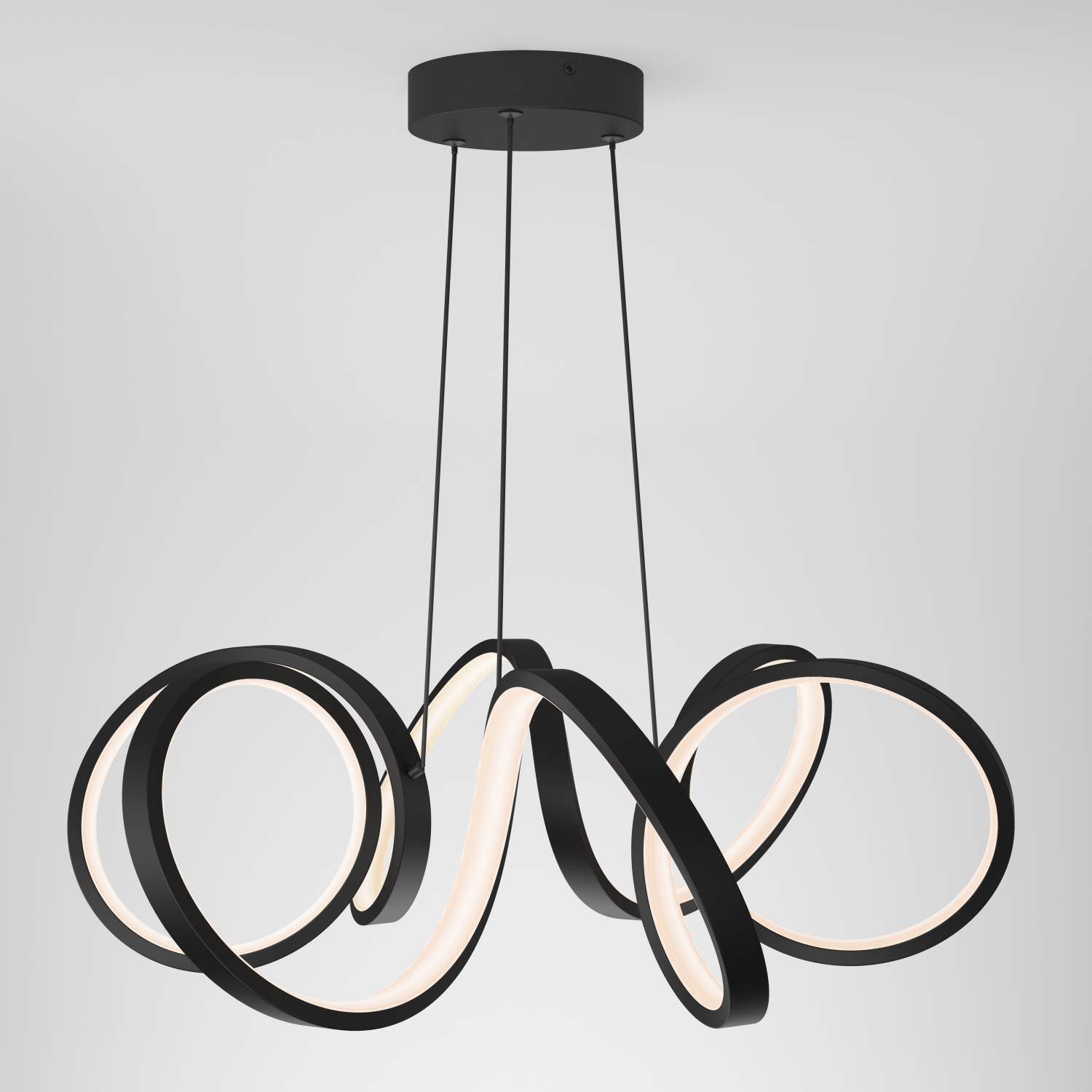 Swirl Ribbon Modern Pendant Light Fixture, Black