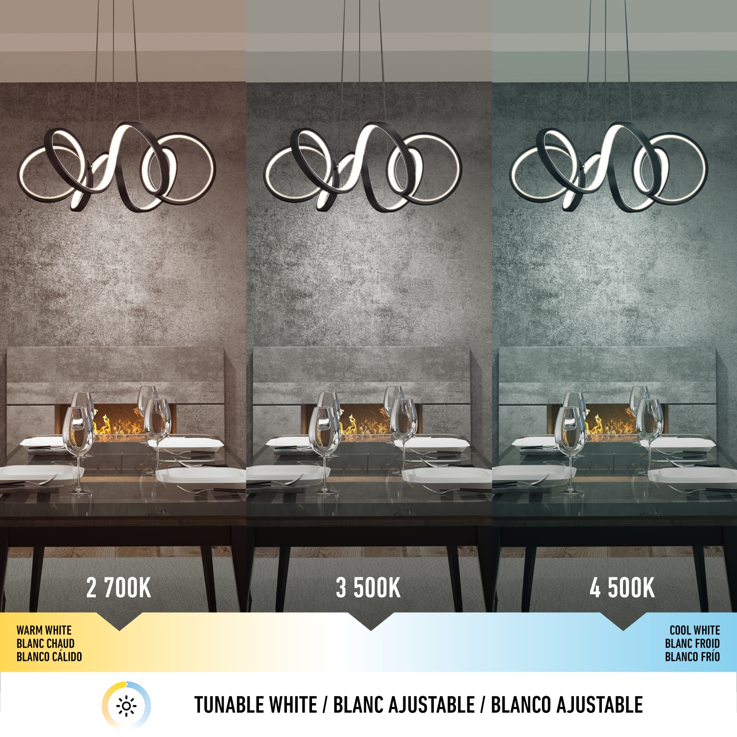 Swirl Ribbon Modern Pendant Light Fixture, Black