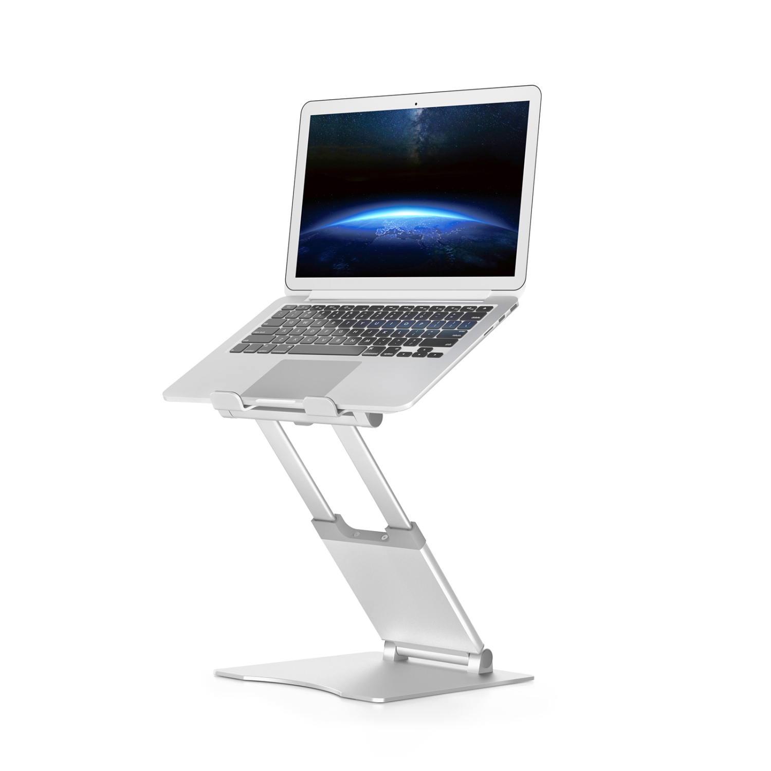 SHOPPINGALL Ergonomic Height Adjustable Laptop Stand Riser for Laptop Up to 17 Inches - SA-LS4-SILVER