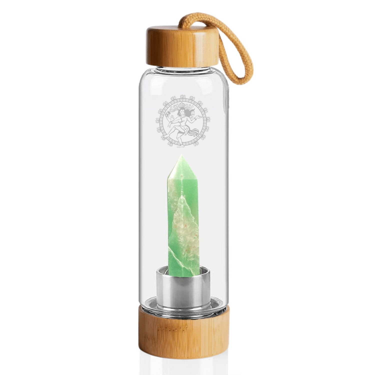 Shiva’s Stone Crystal Infused Bamboo Water Bottle - Green Aventurine