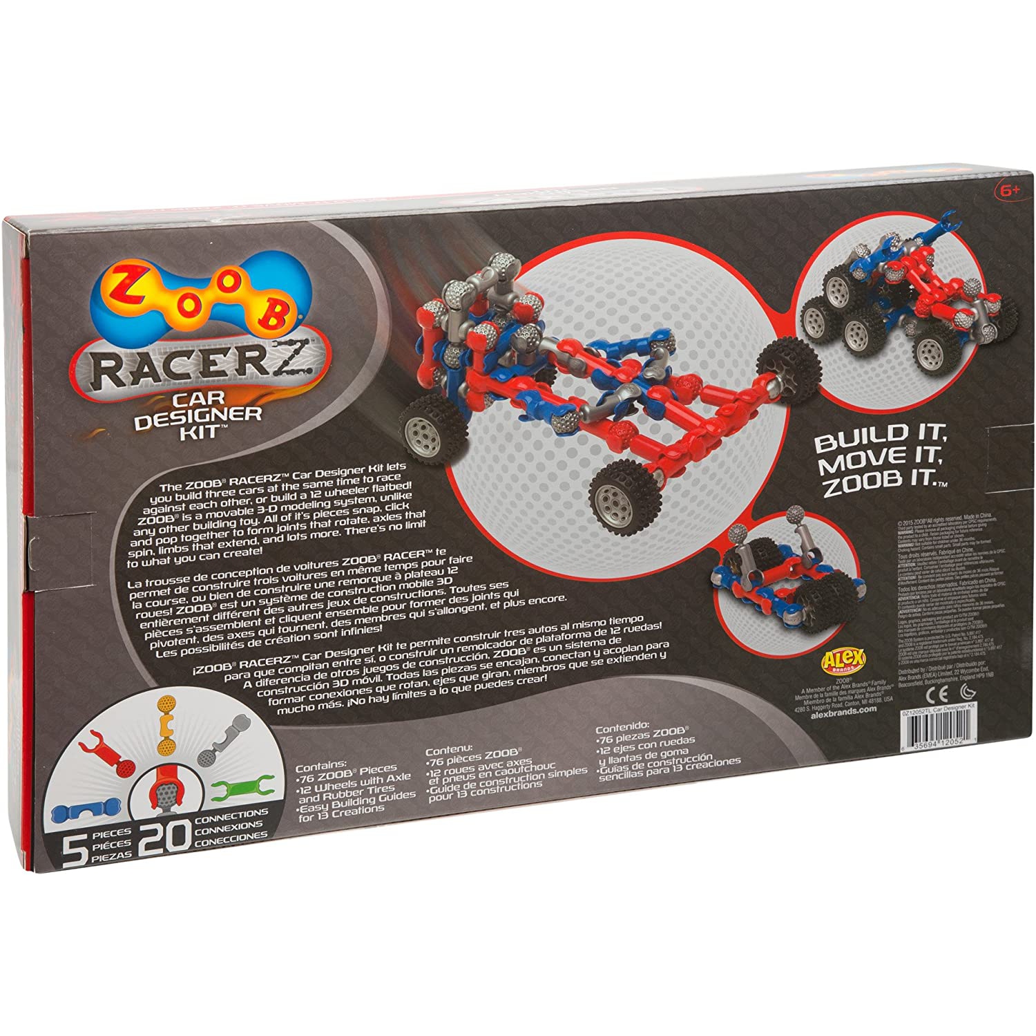 ZOOB Zoobmobile Racerz Car Designer Kit Moving Building Modeling System - 88 Pieces Construction Set