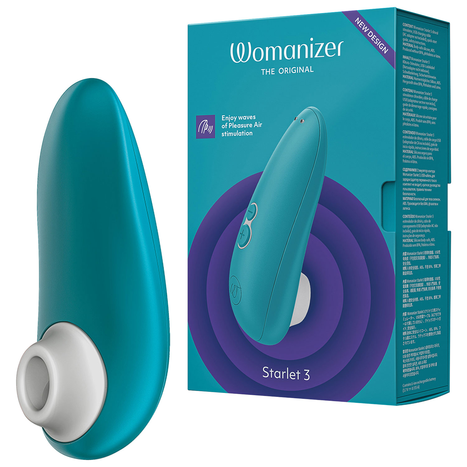 Stimulateur compact Pleasure Air Starlet 3 de Womanizer - Turquoise