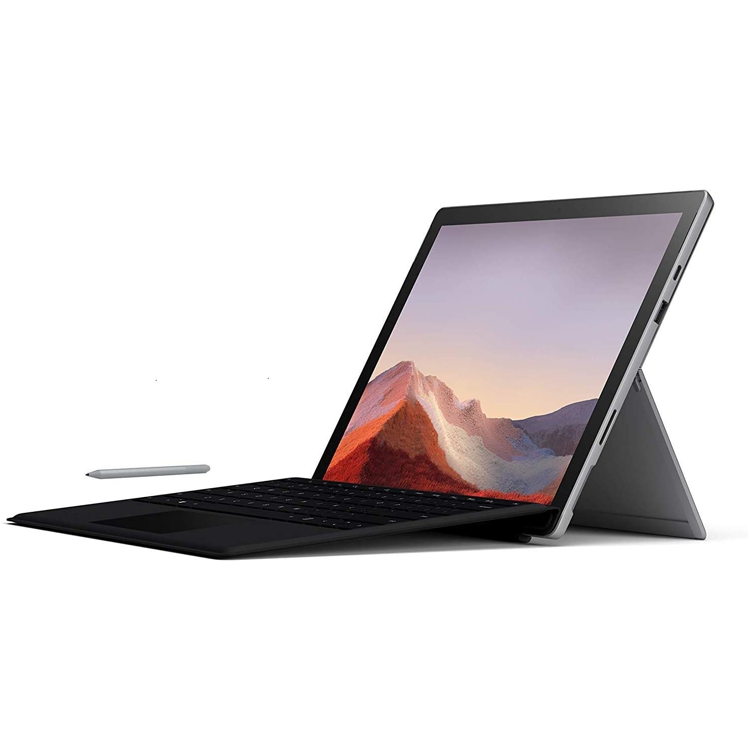 Open Box - Microsoft Surface Pro 7 Bundle: 10th Gen Intel Core i5-1035G4, 8GB RAM, 128GB SSD – Platinum with Black Type Cover and Surface Pen, 12.3" Touchscreen