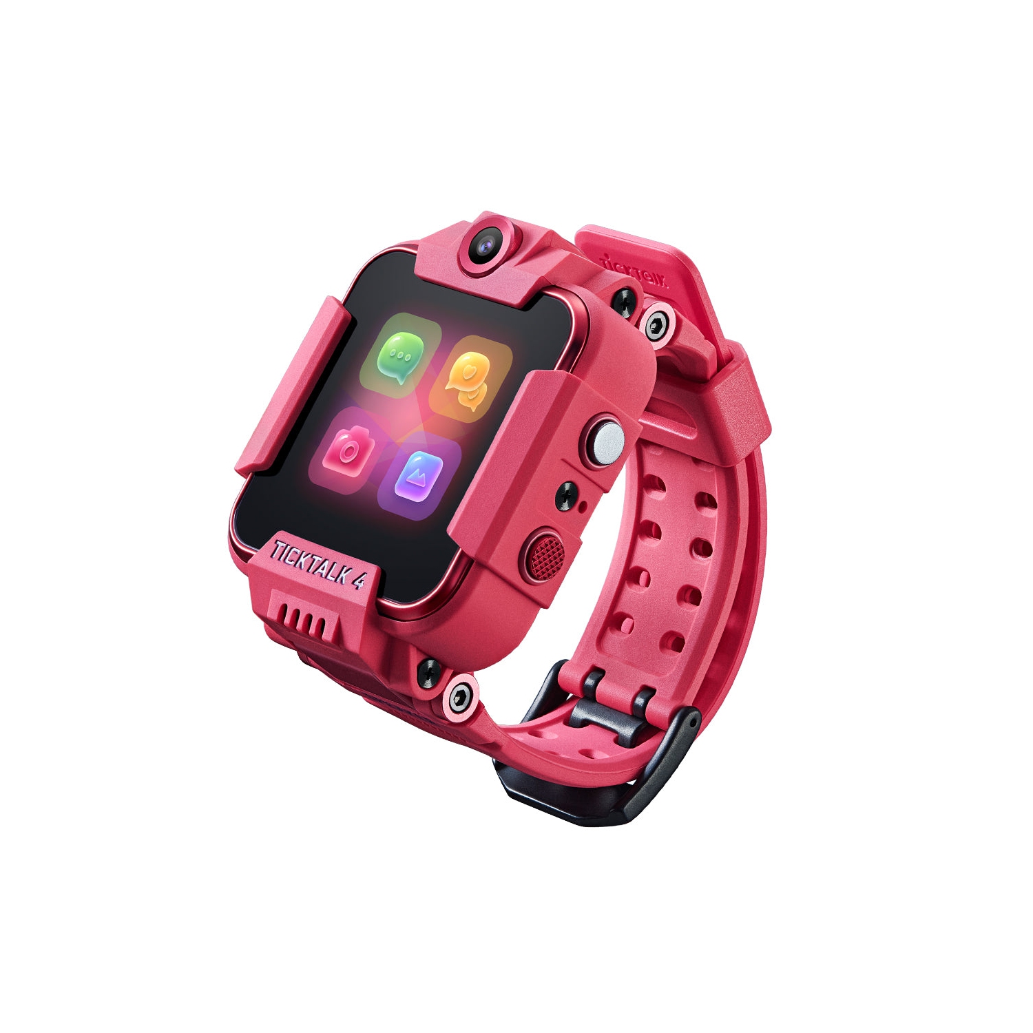 TickTalk 4 Unlocked 4G LTE Kids Smart Watch Phone with GPS Tracker, Combines Video, Voice and Wi-Fi Calling, Messaging & 2x Cameras - Laser Pink (No SIM Included)