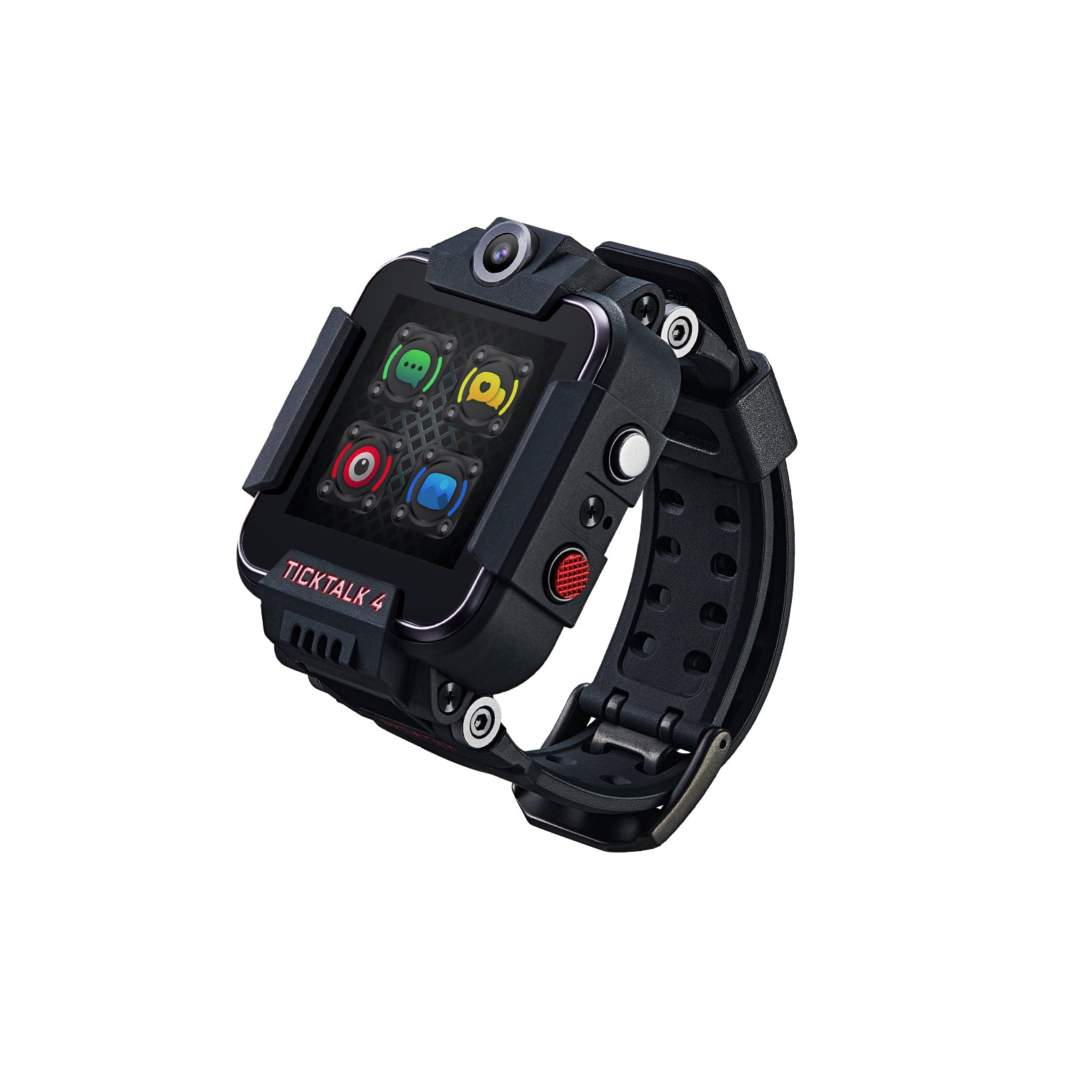 TickTalk 4 Unlocked 4G LTE Kids Smart Watch Phone with GPS Tracker, Combines Video, Voice and Wi-Fi Calling, Messaging & 2x Cameras - Titanium Black (No SIM Included)