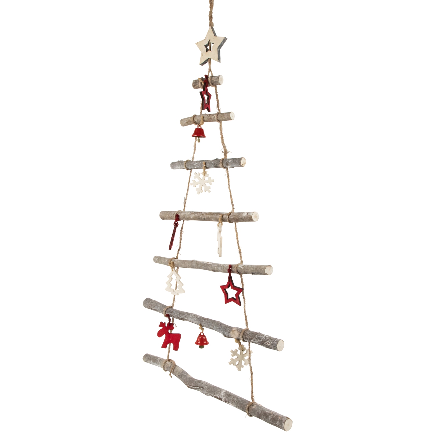 27" Wood Twig Tree Wall Hanging with Ornaments