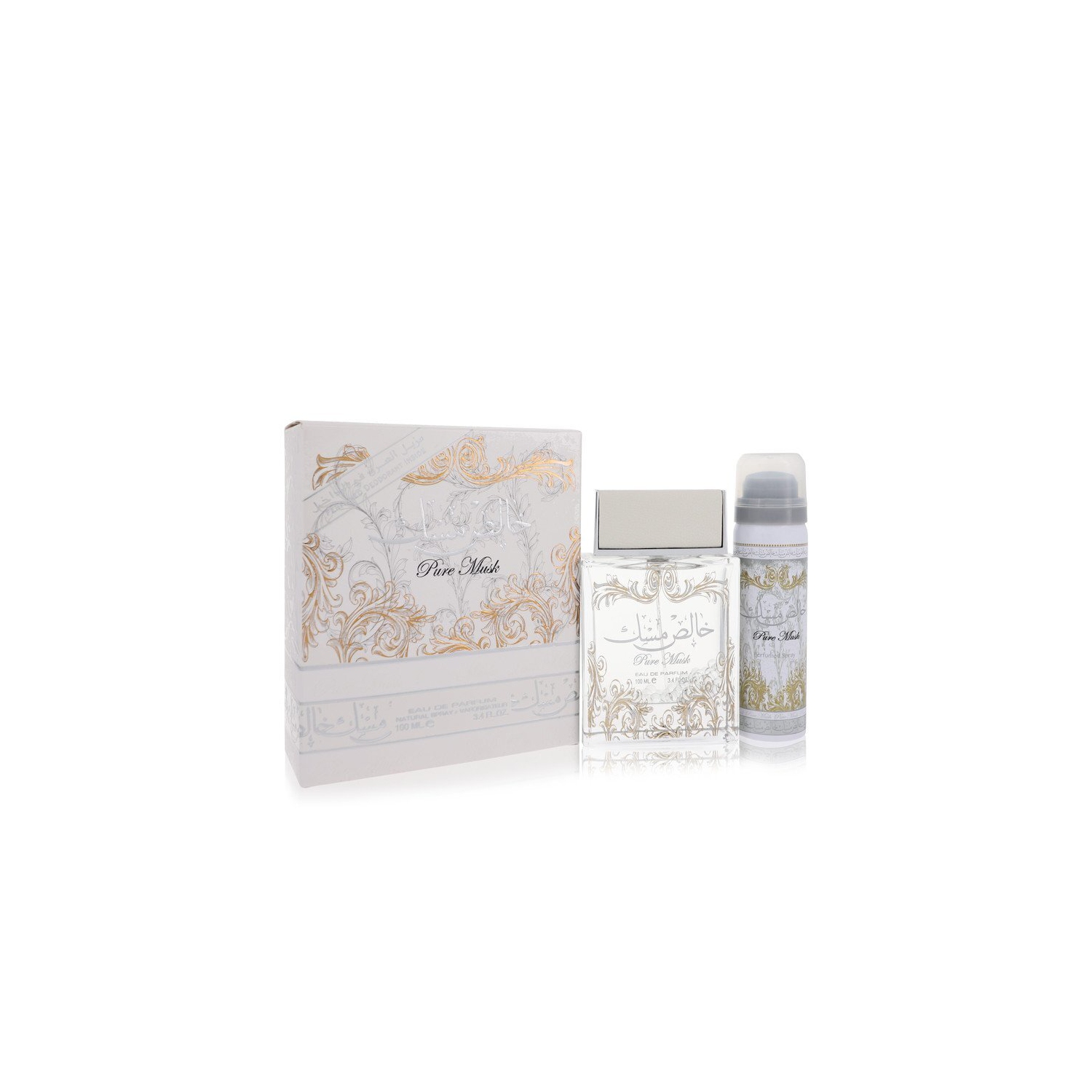 Lattafa Pure Khalis Musk Eau De Parfum Spray Plus 1.7 Deodorant By Lattafa