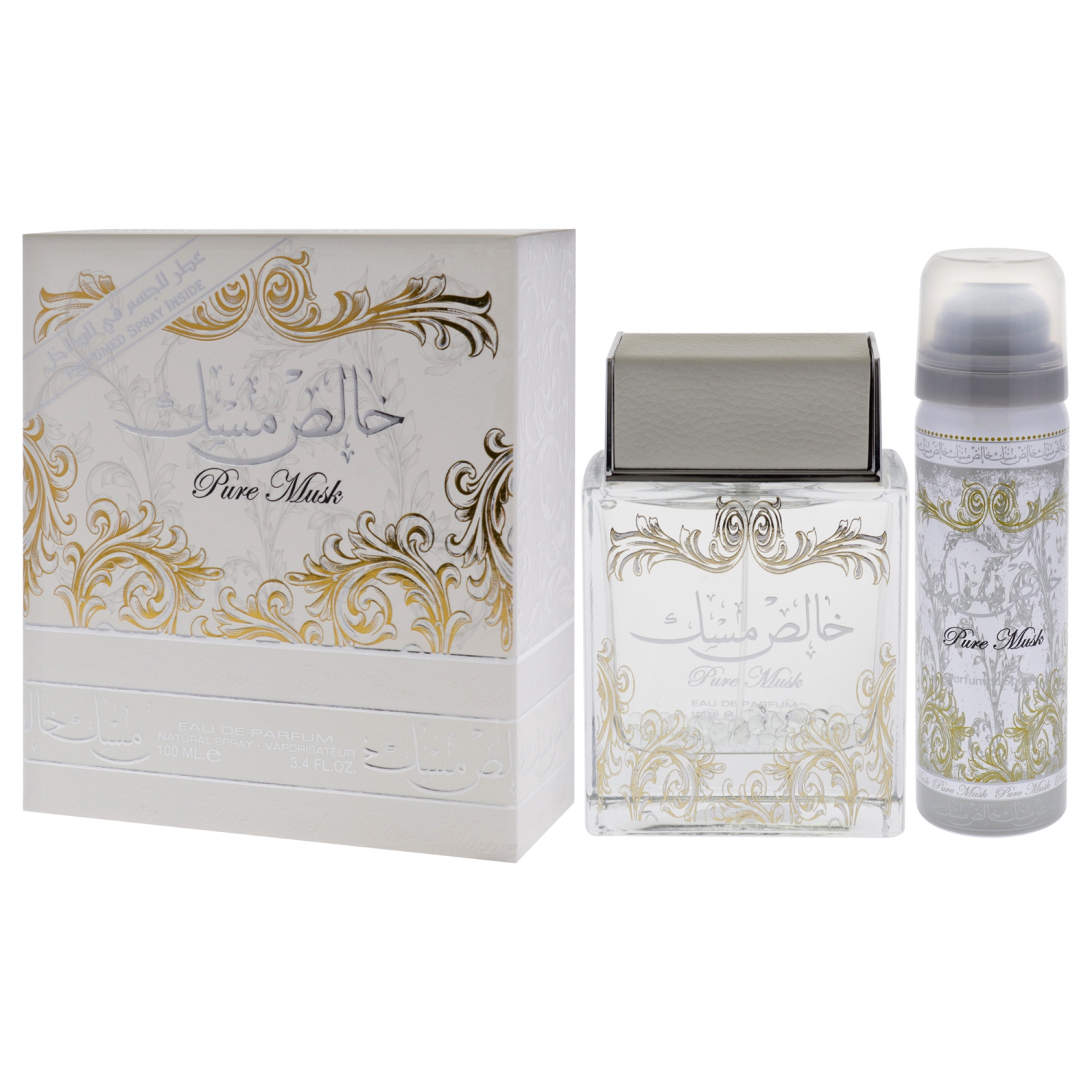 Lattafa Pure Khalis Musk Eau De Parfum Spray Plus 1.7 Deodorant By Lattafa