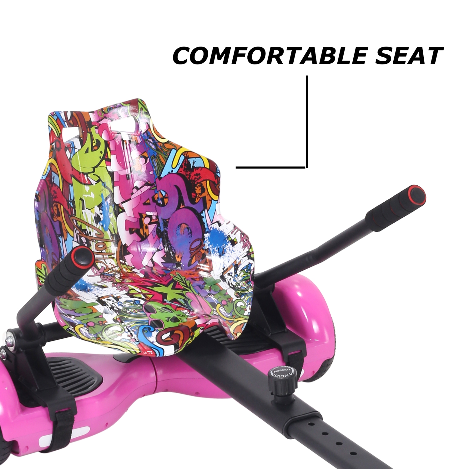 WEELMOTIONB HIPHOP Purple Hoverboard go Kart Attachment Adjustable Hoverboard go Kart Hoverboard seat attachments for All Ages Hoverboard Kart