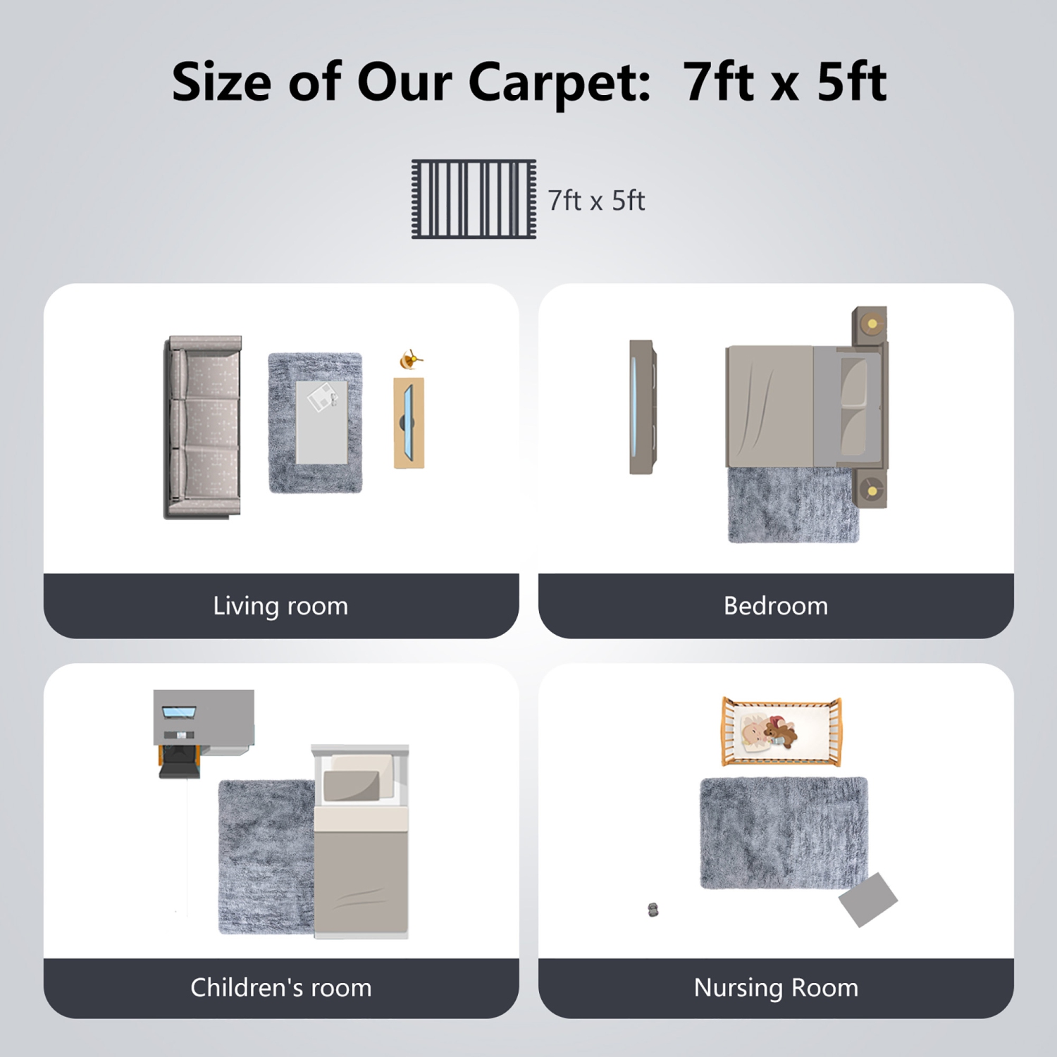 Tapis en fausse fourrure douce 1,5m x 2,1m GYMAX, tapis à poils longs moelleux, antidérapant, maison