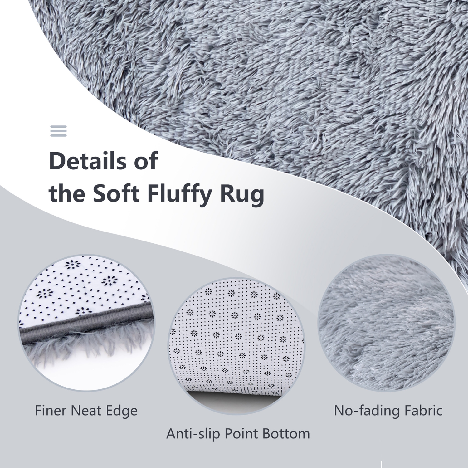 Tapis en fausse fourrure douce 1,5m x 2,1m GYMAX, tapis à poils longs moelleux, antidérapant, maison