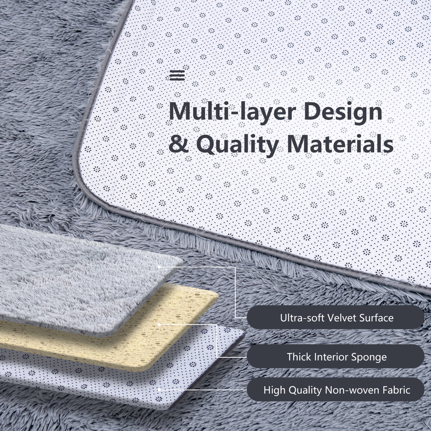 Tapis en fausse fourrure douce 1,5m x 2,1m GYMAX, tapis à poils longs moelleux, antidérapant, maison