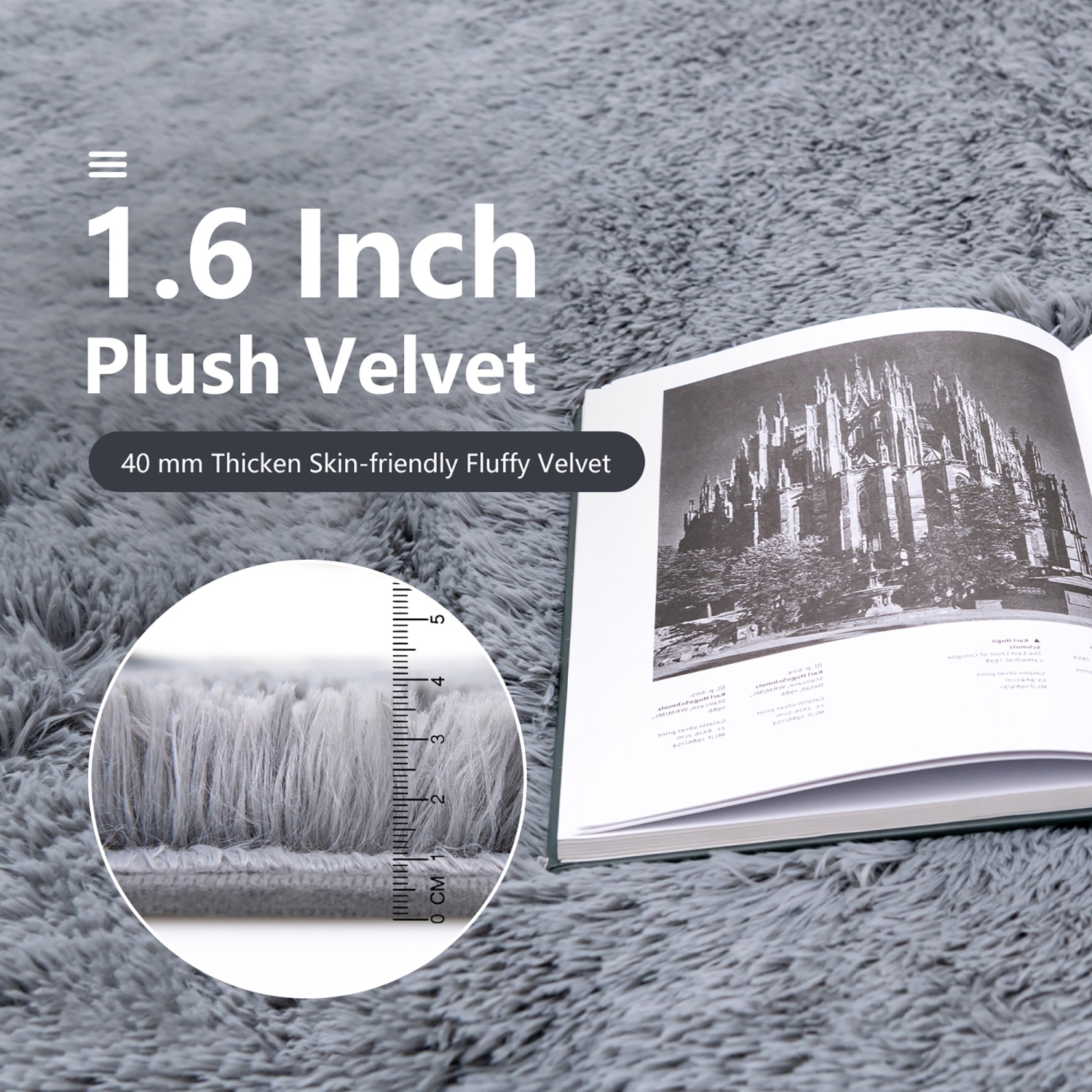 Tapis en fausse fourrure douce 1,5m x 2,1m GYMAX, tapis à poils longs moelleux, antidérapant, maison