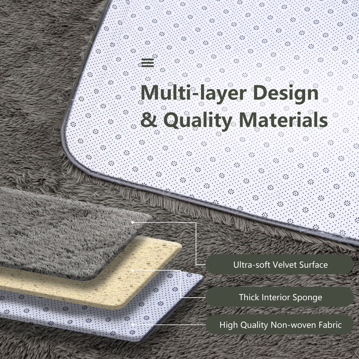 Tapis en fausse fourrure douce 1,5m x 2,1m GYMAX, tapis à poils longs moelleux, antidérapant, maison