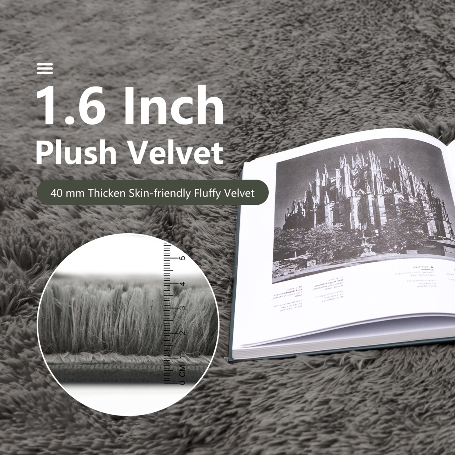 Tapis en fausse fourrure douce 1,5m x 2,1m GYMAX, tapis à poils longs moelleux, antidérapant, maison