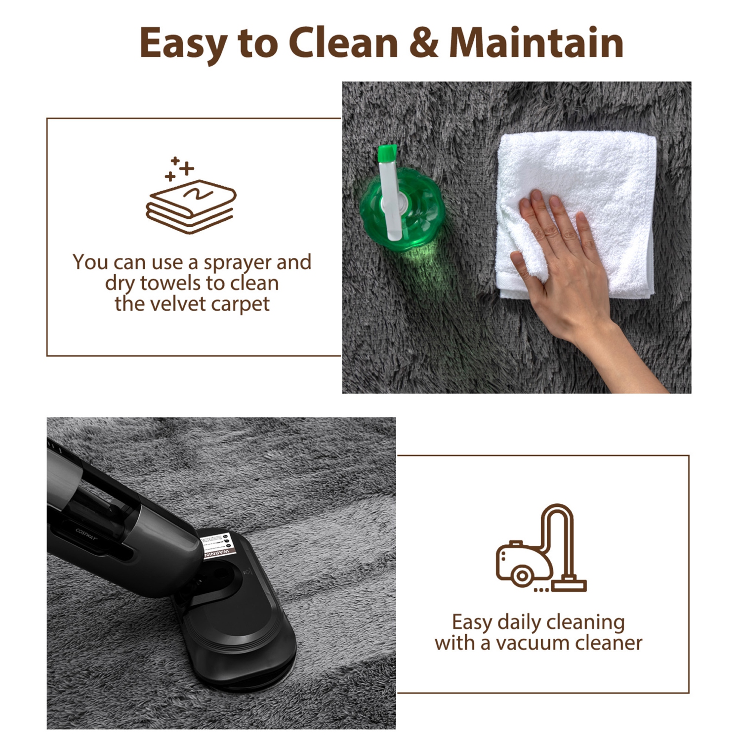 Gymax 4 x 6 FT Faux Fur Soft Shag Area Rug Fluffy Throw Carpet Non-slip Home