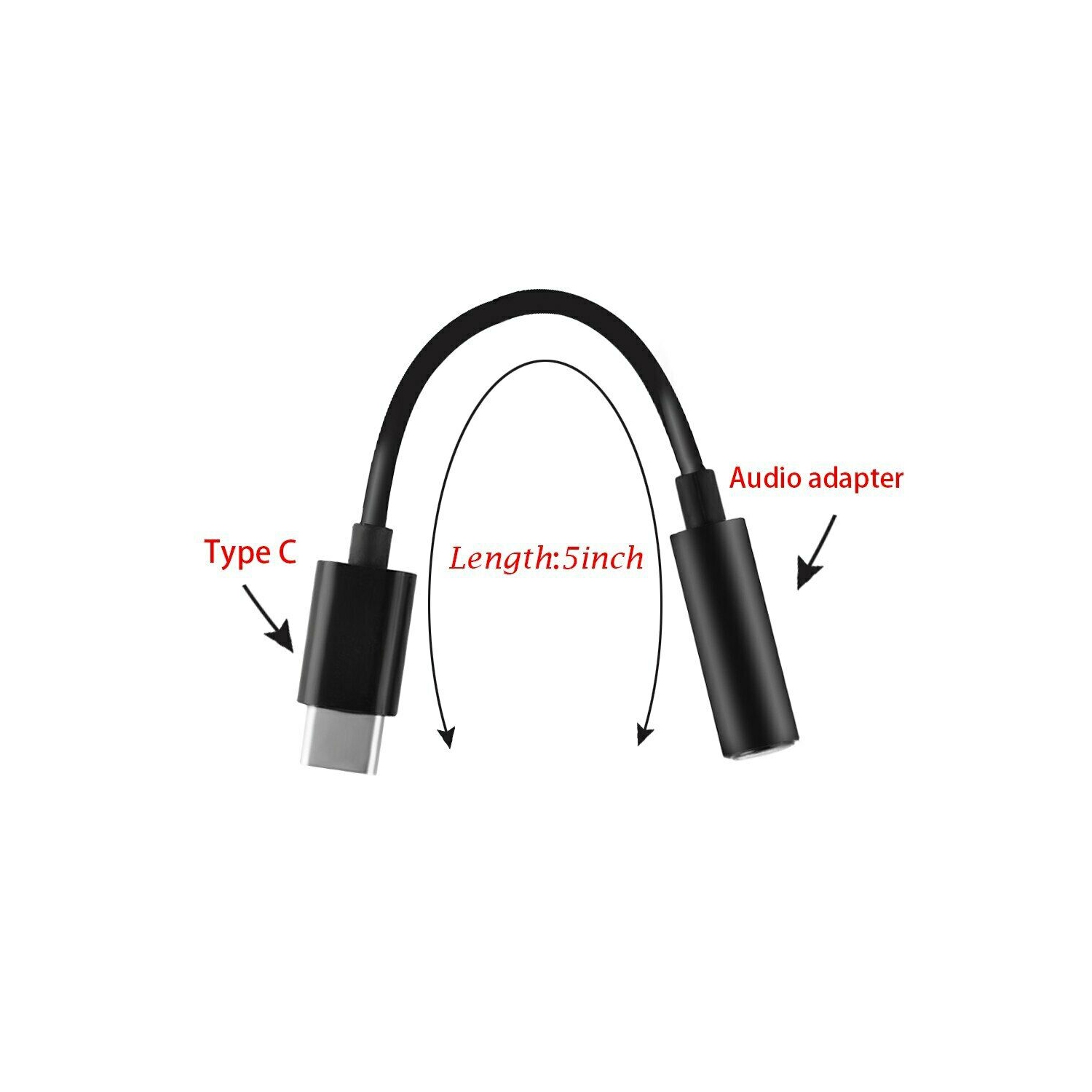 Câble adaptateur auxiliaire de type C à prise pour écouteurs de 3,5 mm