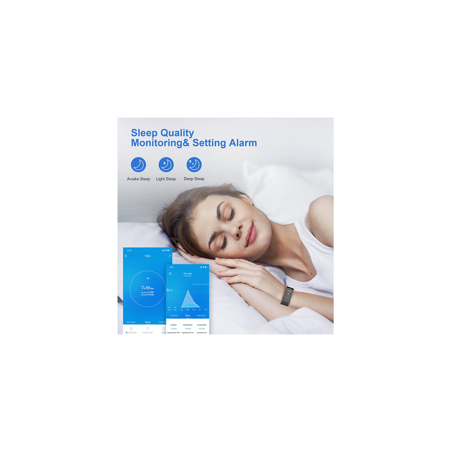 Letscom ID115 Health and Fitness Tracker by Letsfit - Purple