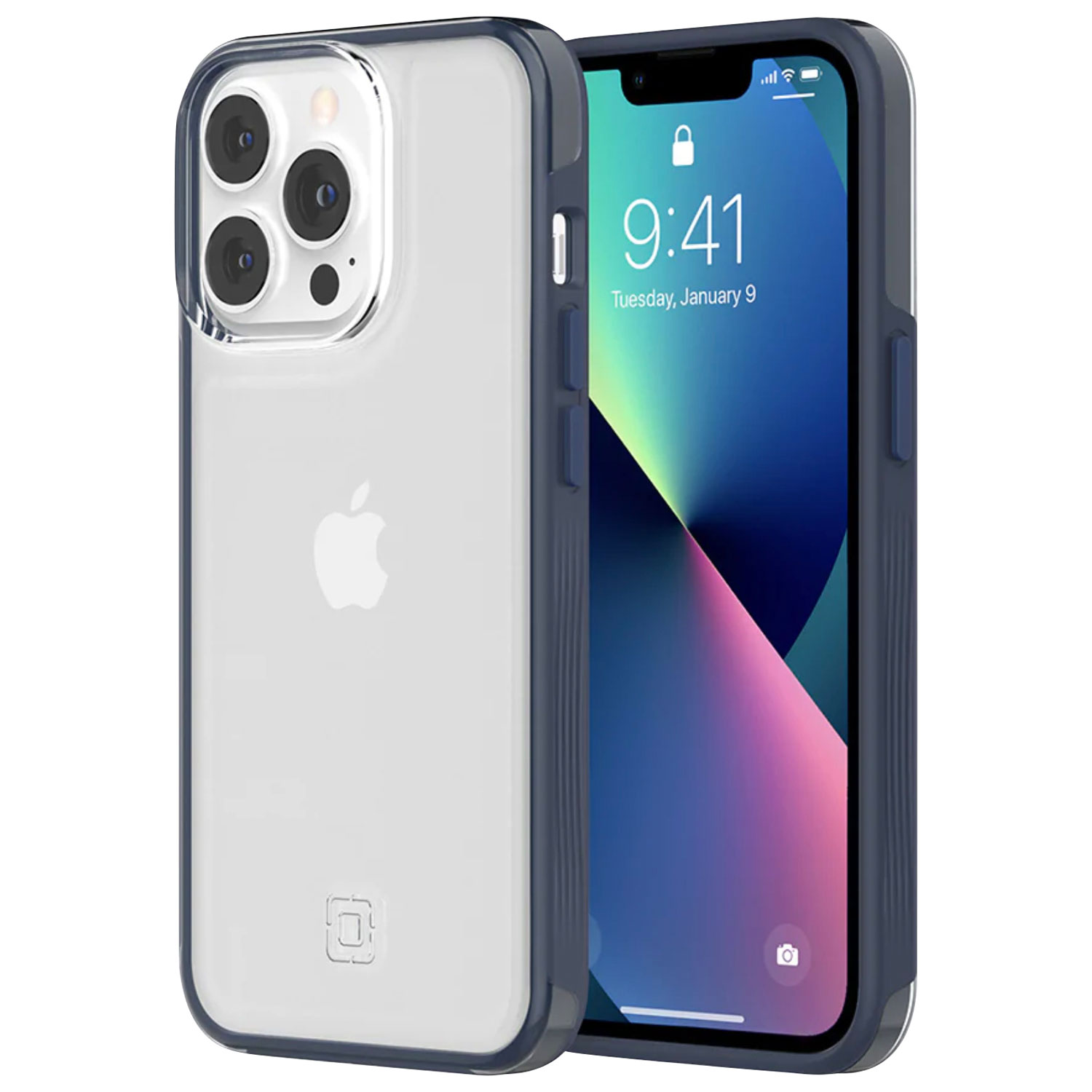 Étui rigide ajusté Organicore d'Incipio pour iPhone 13 Pro Max - Transparent/Bleu marine