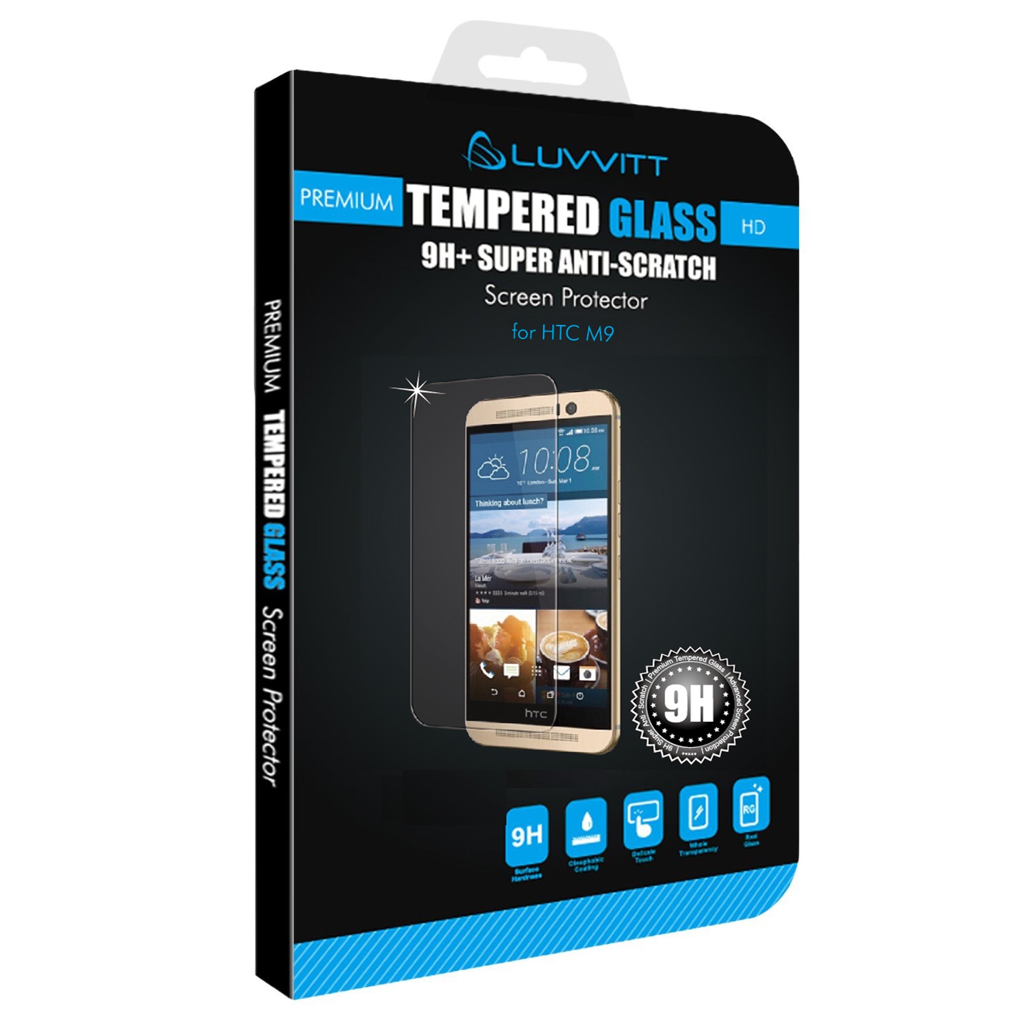 LUVVITT TEMPERED GLASS Screen Protector for HTC One M9 - Crystal Clear