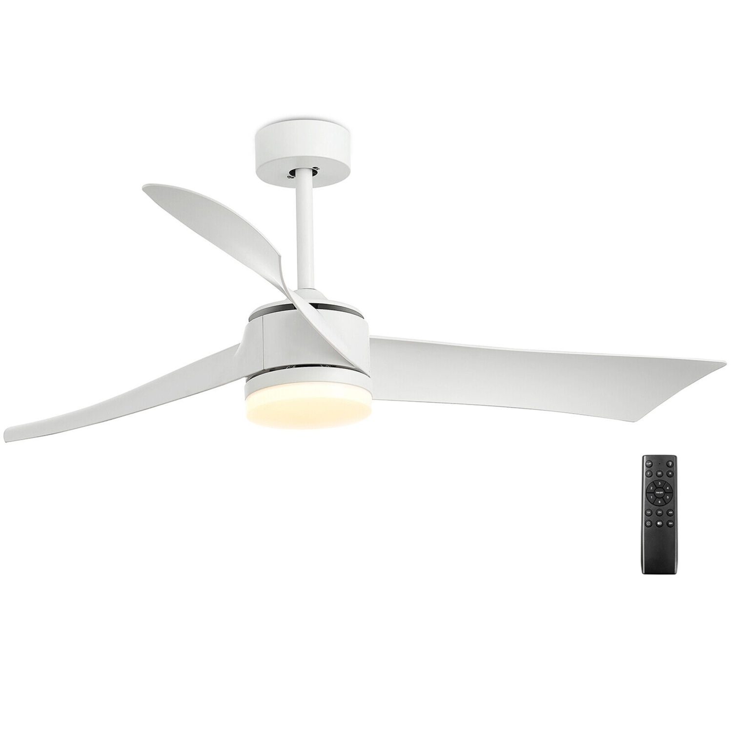 Gymax 52'' Reversible Ceiling Fan with Light 2700K/4200K/6500K LED Ceiling Fan