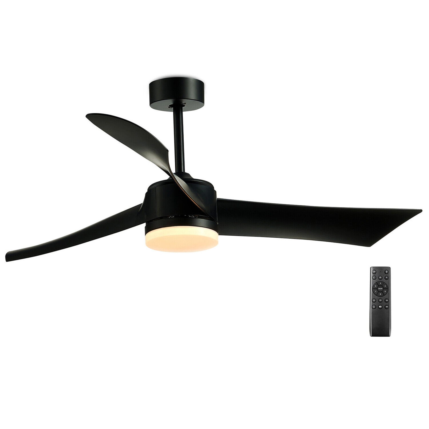 Gymax 52'' Reversible Ceiling Fan with Light 2700K/4200K/6500K LED Ceiling Fan