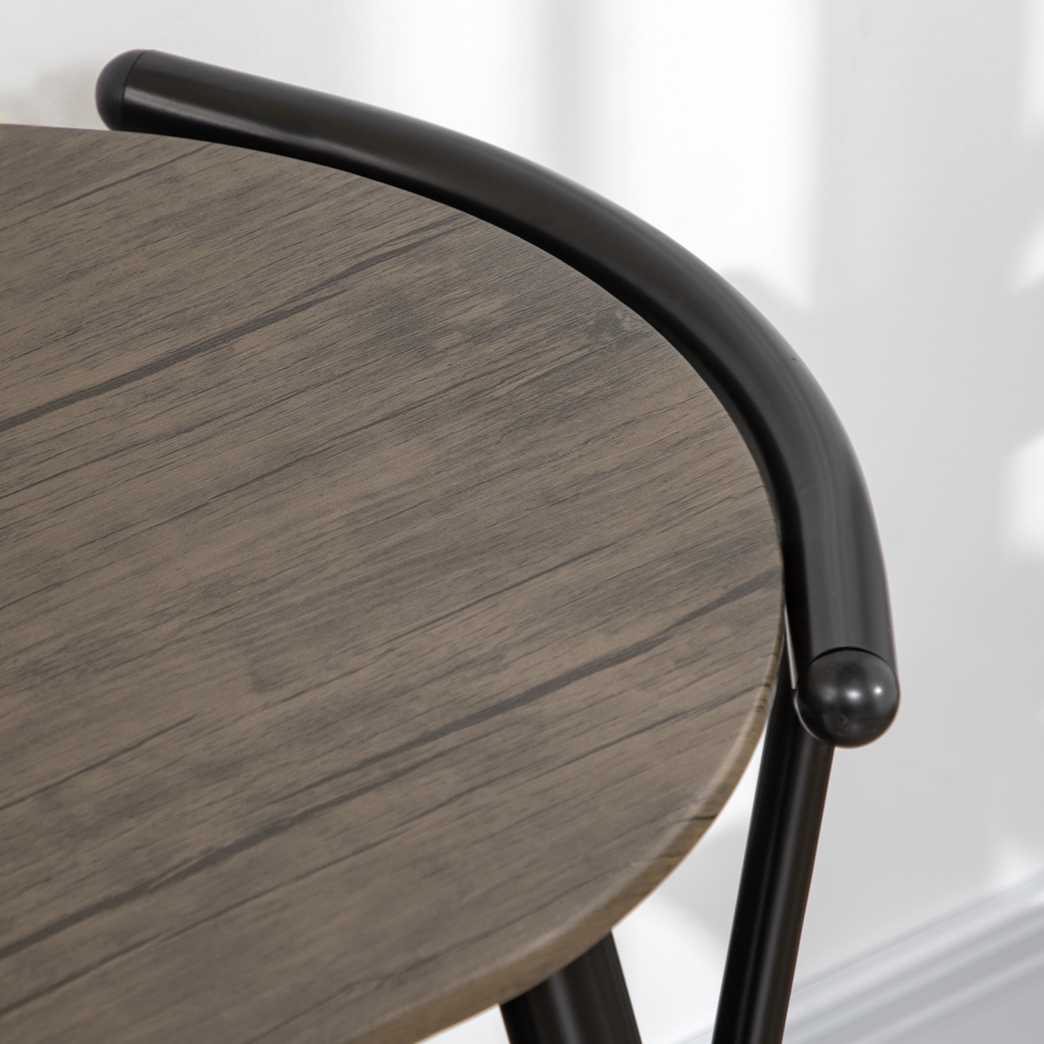 HOMCOM 3-Piece Dining Table Set, Oval Kitchen Table and 2 Chairs, Small Breakfast Table Set with Metal Frame for Small Space, Dining Room, Living