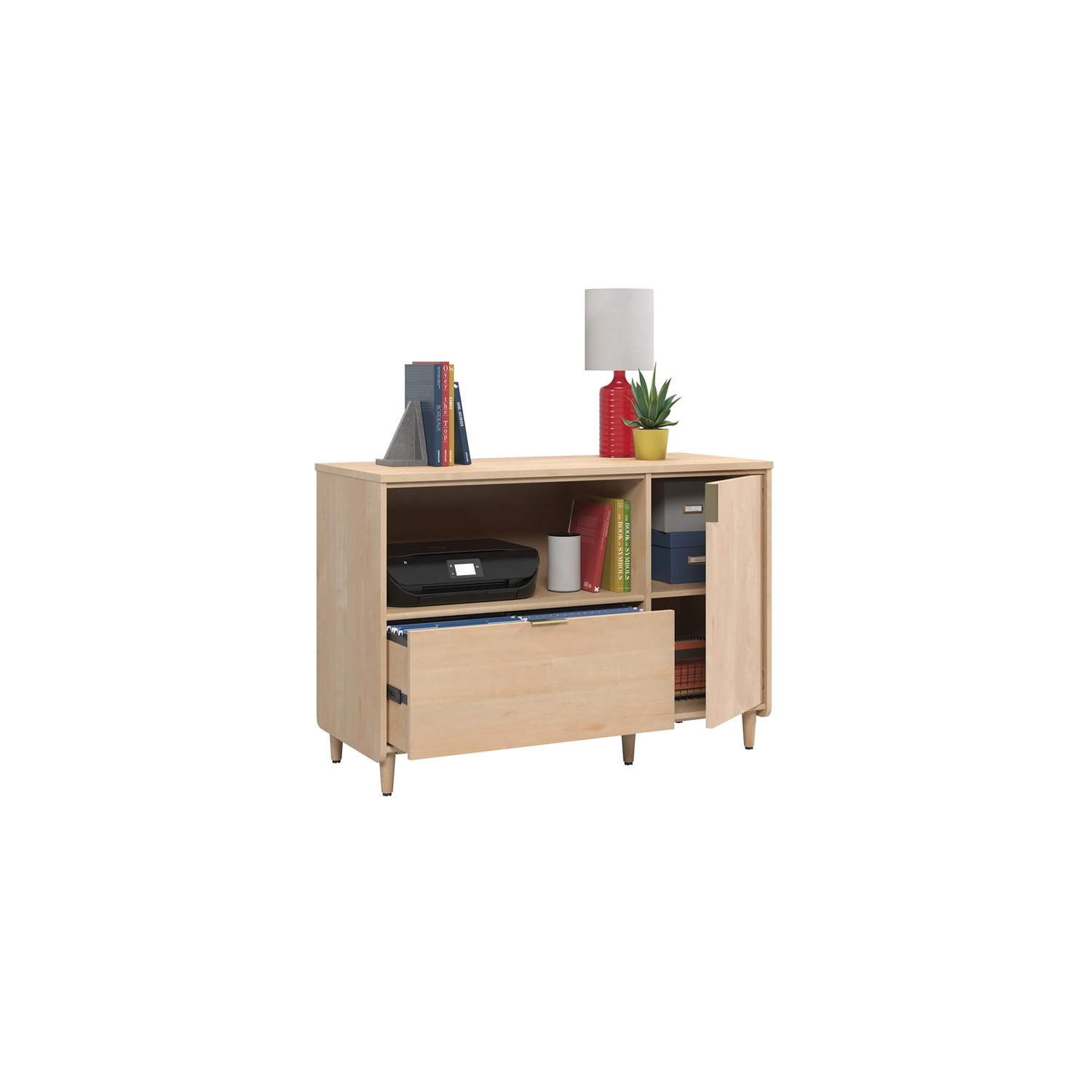 Clifford Place Engineered Wood Credenza in Natural Maple Finish