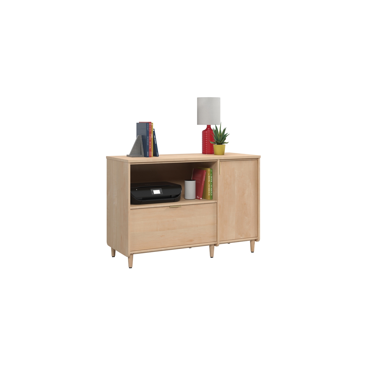 Clifford Place Engineered Wood Credenza in Natural Maple Finish