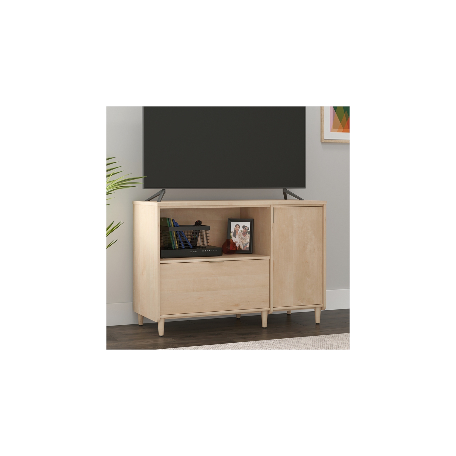 Clifford Place Engineered Wood Credenza in Natural Maple Finish
