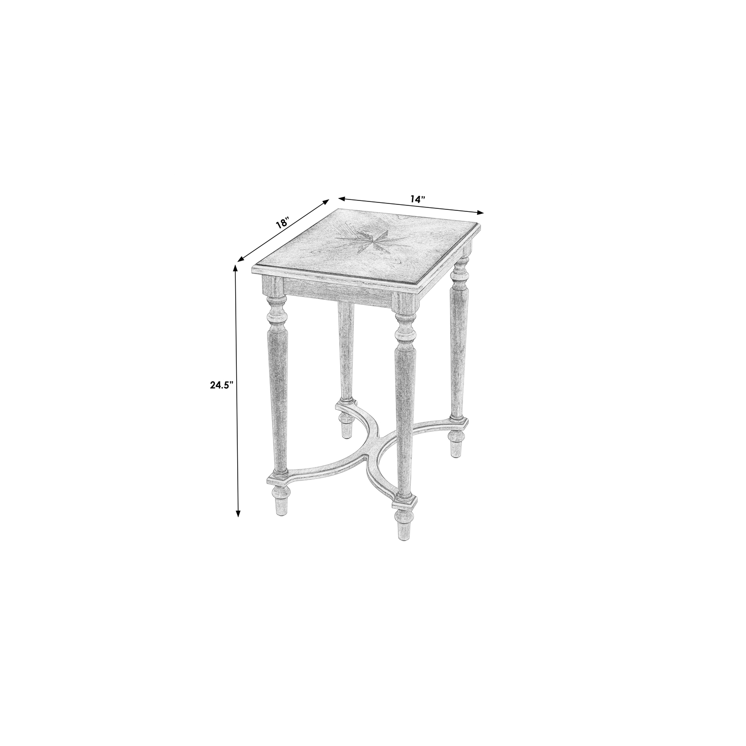 Butler Specialty Company Tyler Solid Wood Inlay Accent Table - Antique Beige