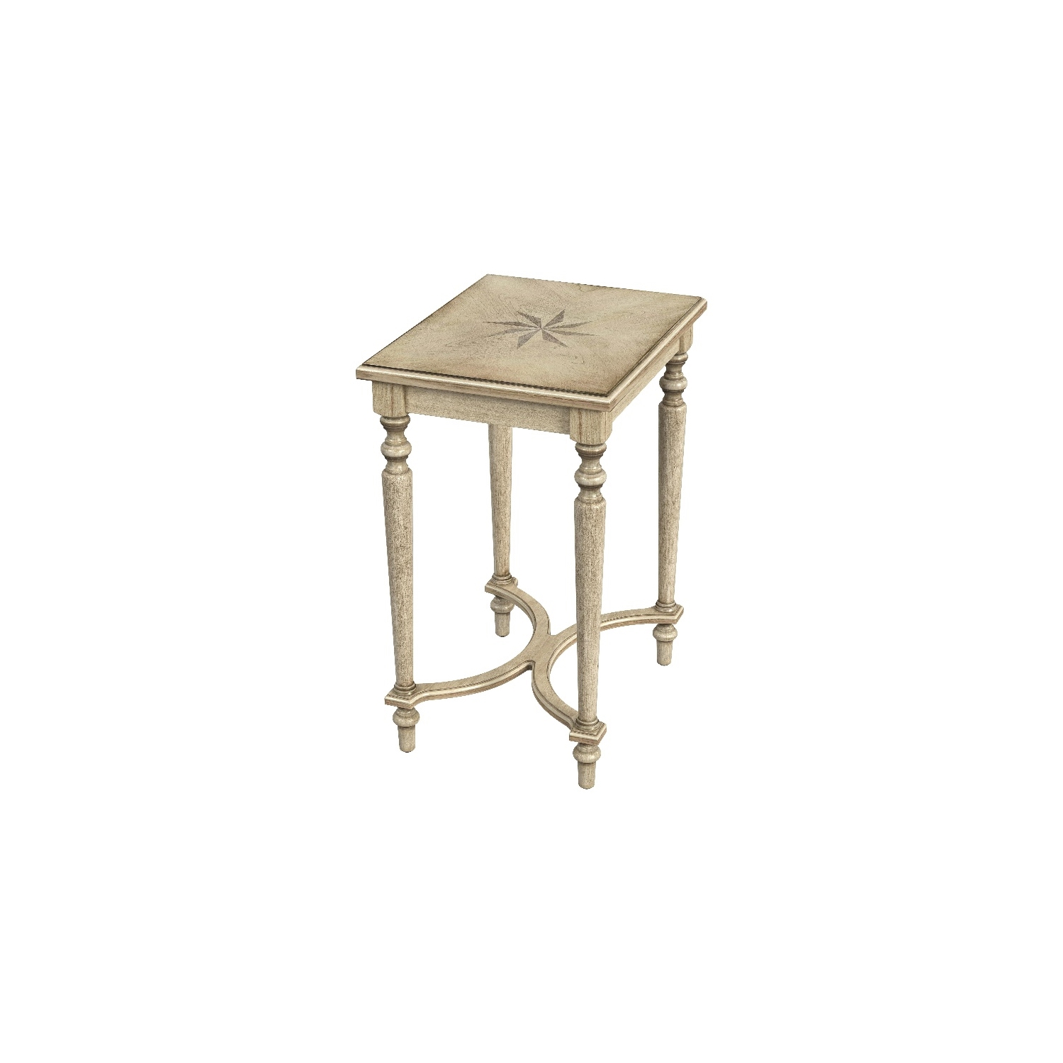 Butler Specialty Company Tyler Solid Wood Inlay Accent Table - Antique Beige