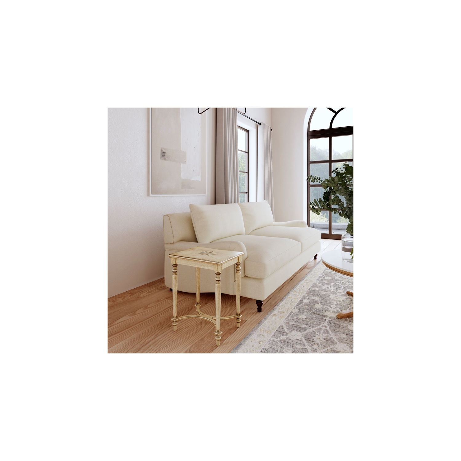 Butler Specialty Company Tyler Solid Wood Inlay Accent Table - Antique Beige