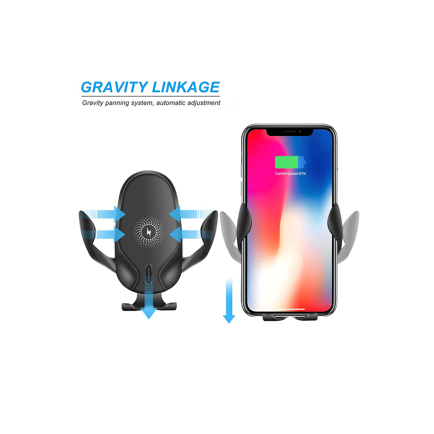 Qi Wireless Car Phone Charger Air Vent Mount Phone Holder Quick Fast Charge 15W For Samsung Galaxy iPhone Google Huawei Android