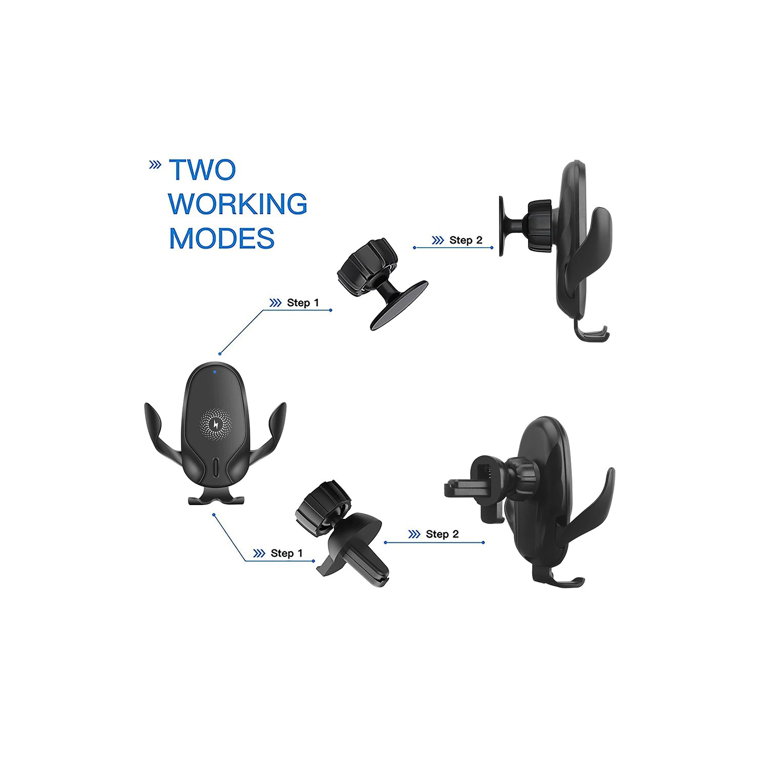 Qi Wireless Car Phone Charger Air Vent Mount Phone Holder Quick Fast Charge 15W For Samsung Galaxy iPhone Google Huawei Android