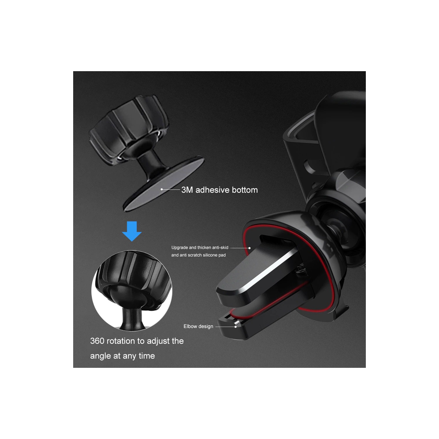 Qi Wireless Car Phone Charger Air Vent Mount Phone Holder Quick Fast Charge 15W For Samsung Galaxy iPhone Google Huawei Android