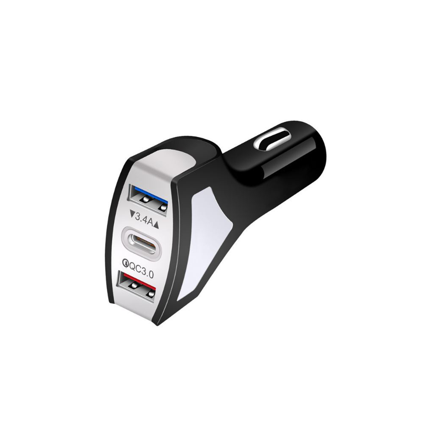 Fast Charge 50W Dual USB-C Car Charger Chargers - Black