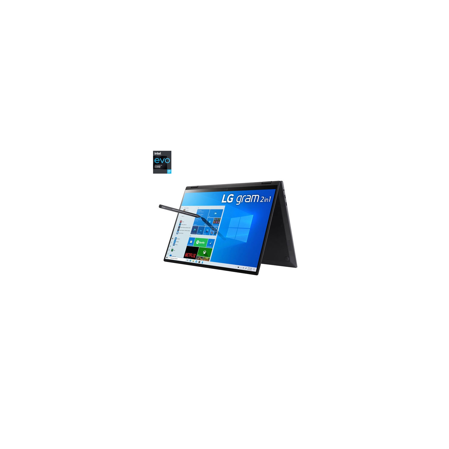 Refurbished (Good) - LG Gram 16" Touchscreen 2-in-1 Laptop -Black (Intel Evo i7-1165G7/512GB SSD/16GB RAM/Win10)