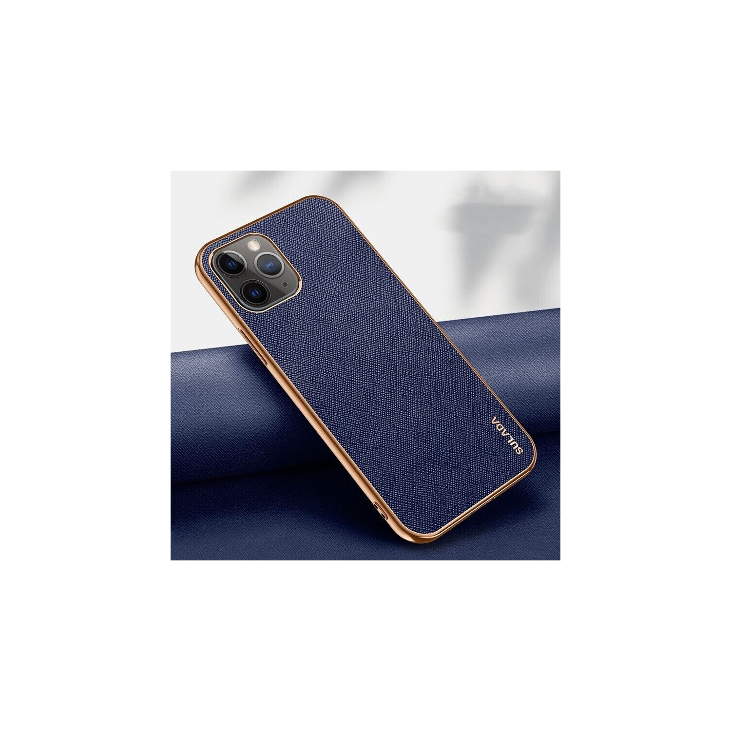 Leather Case For Apple iPhone 11 Soft Luxury Stream Plating Elegant Blue Sulada Cover
