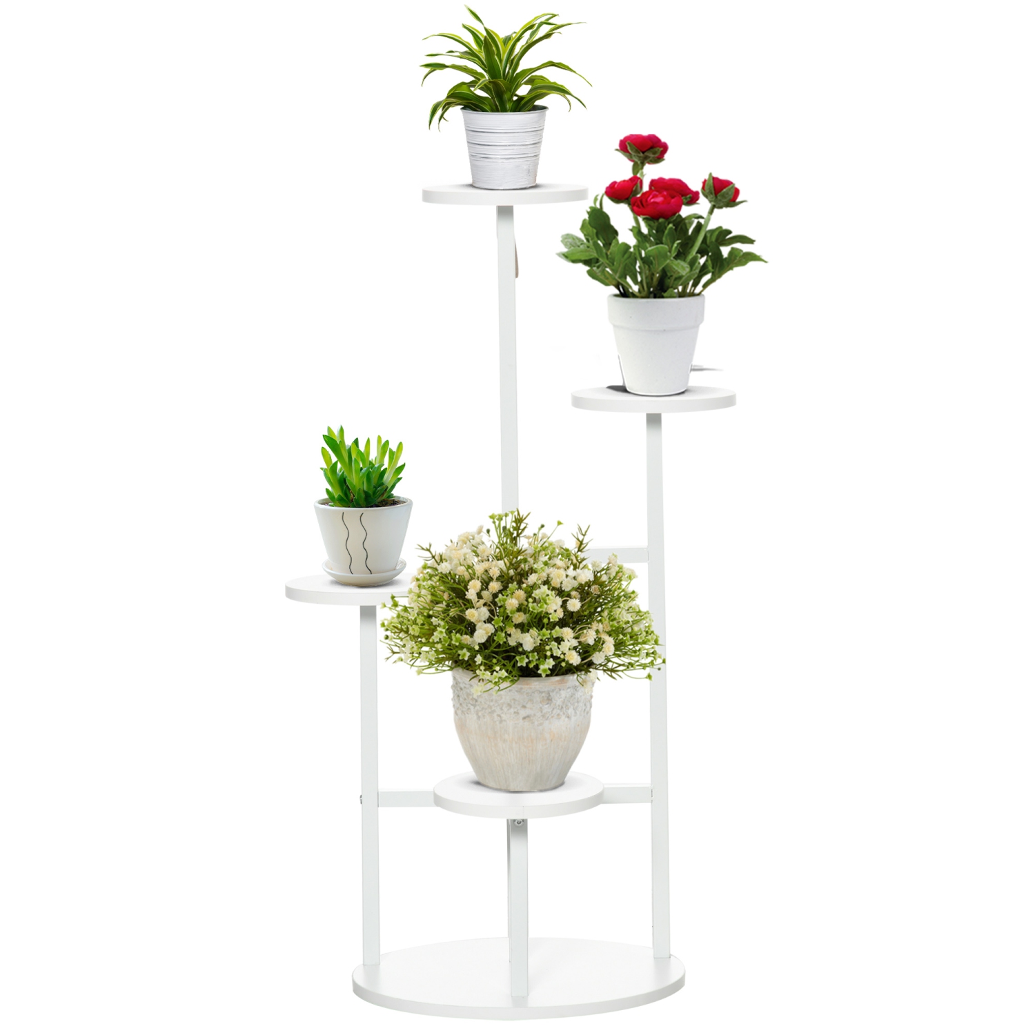 Outsunny Support de plante à 5 niveaux, étagère de plantes de coin,  organisateur de stockage de porte-pots de fleurs multiples pour Patio  Intérieur Balcon Salon Chambre