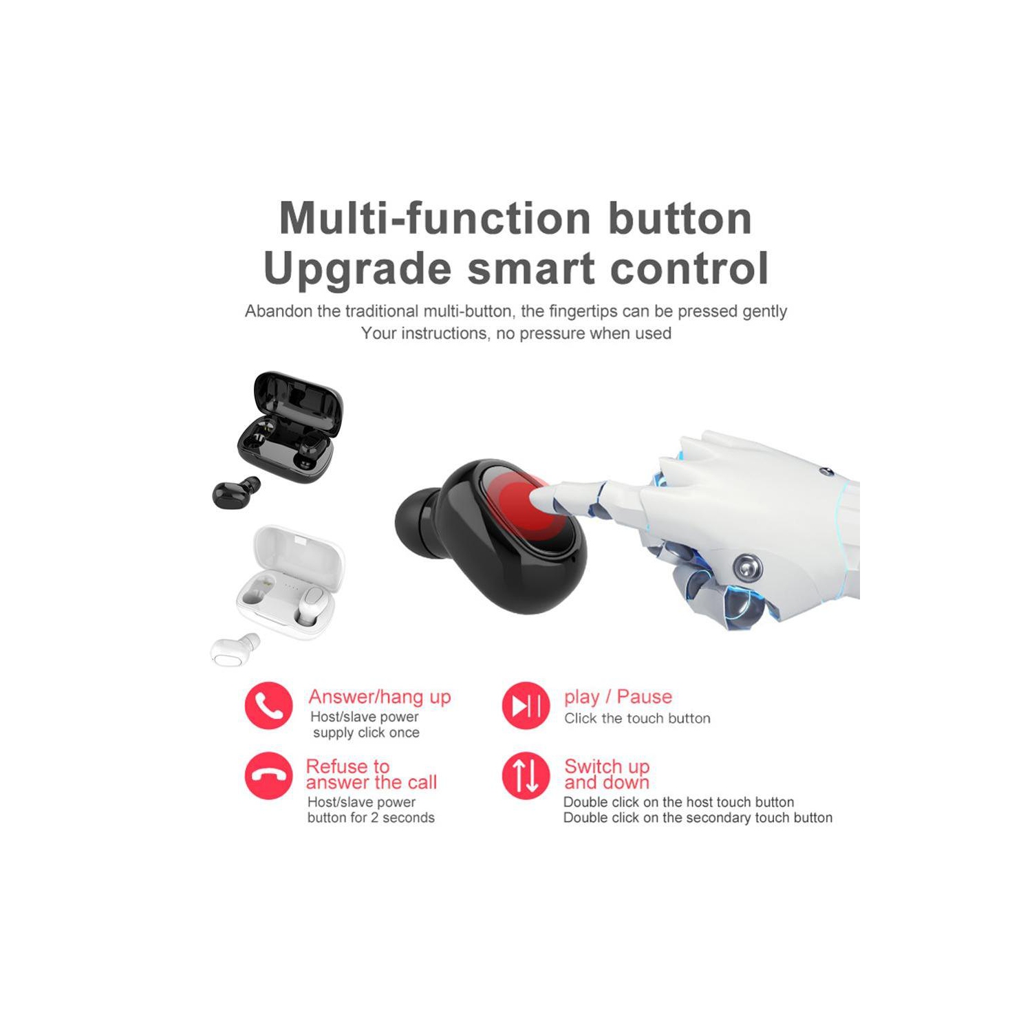 SuperShield Bluetooth Earphones Headphones 5.0 Wireless Earphone Headsets Stereo with Dual-Speaker Noise Cancelling Earbuds In-ear