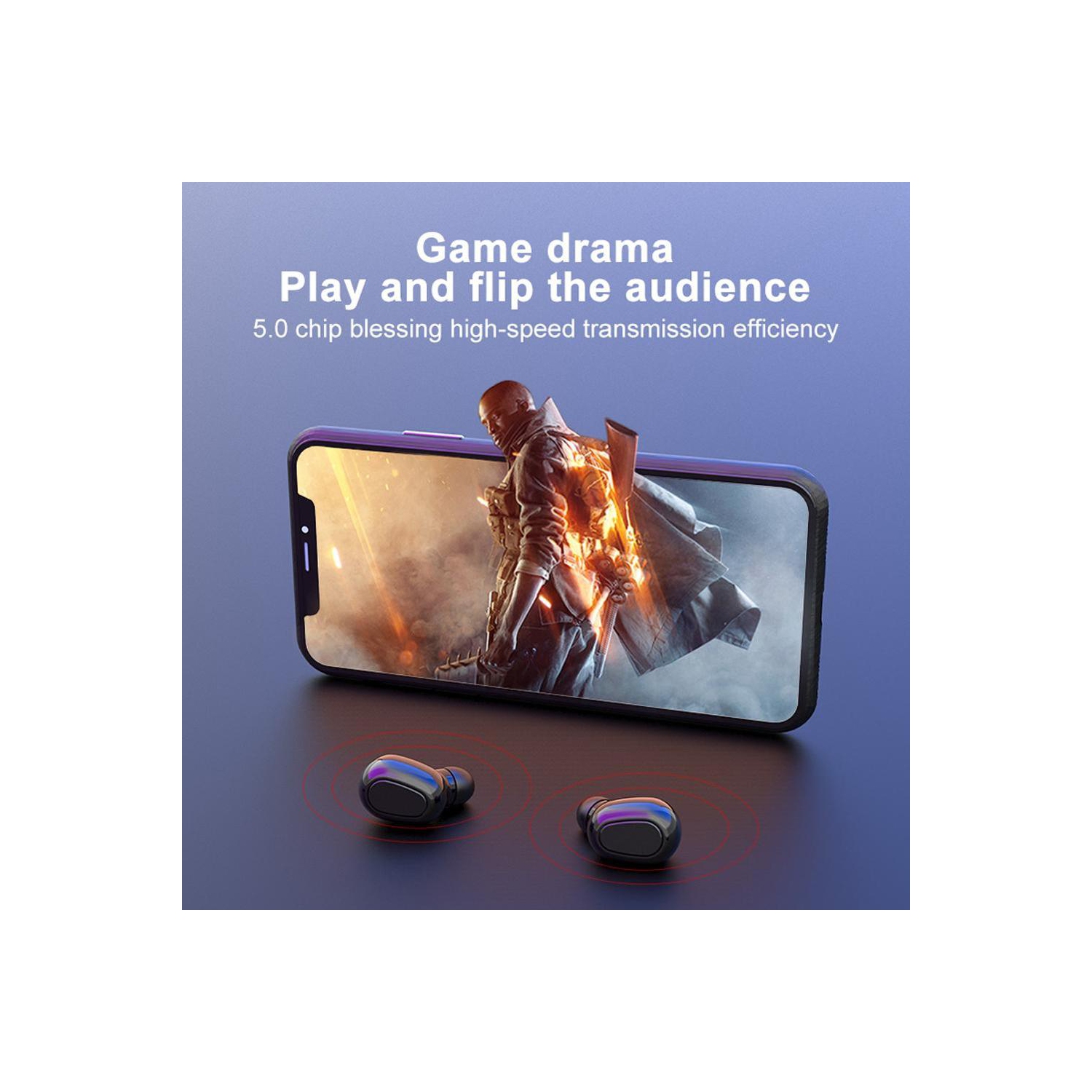 SuperShield Bluetooth Earphones Headphones 5.0 Wireless Earphone Headsets Stereo with Dual-Speaker Noise Cancelling Earbuds In-ear