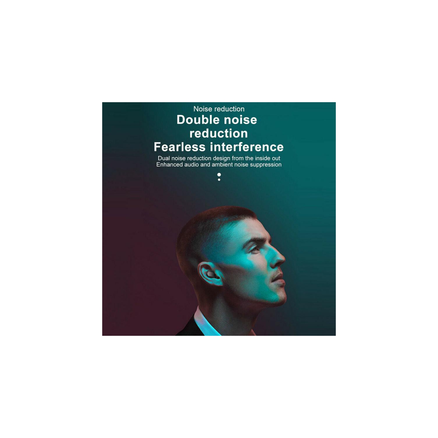 SuperShield Bluetooth Earphones Headphones 5.0 Wireless Earphone Headsets Stereo with Dual-Speaker Noise Cancelling Earbuds In-ear