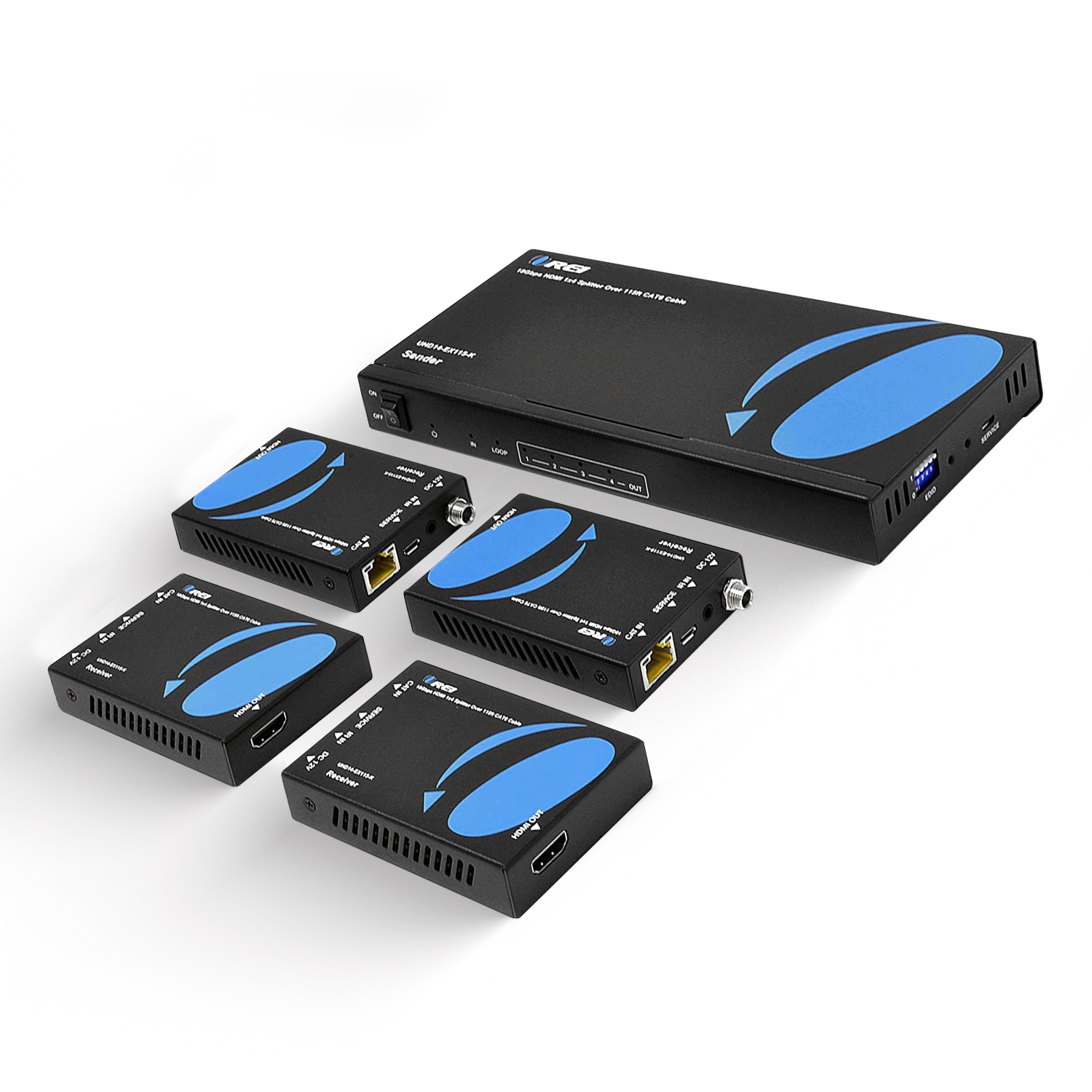 4K Ultra HD 1x4 HDMI Extender Splitter Over CAT6/7 Up to 115 Ft -EDID-Low Latency