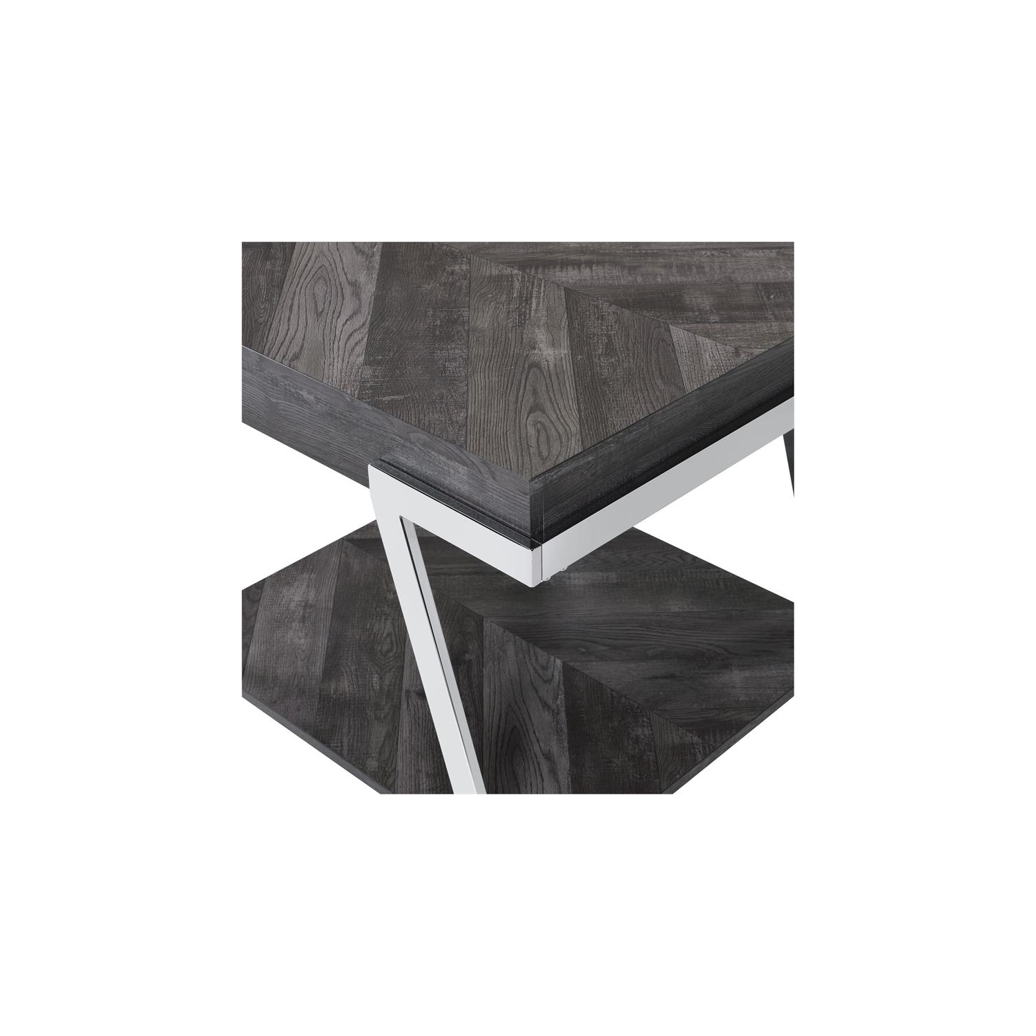 Bowery Hill Mid-Century Dark Gray Wood and Laminate End Table