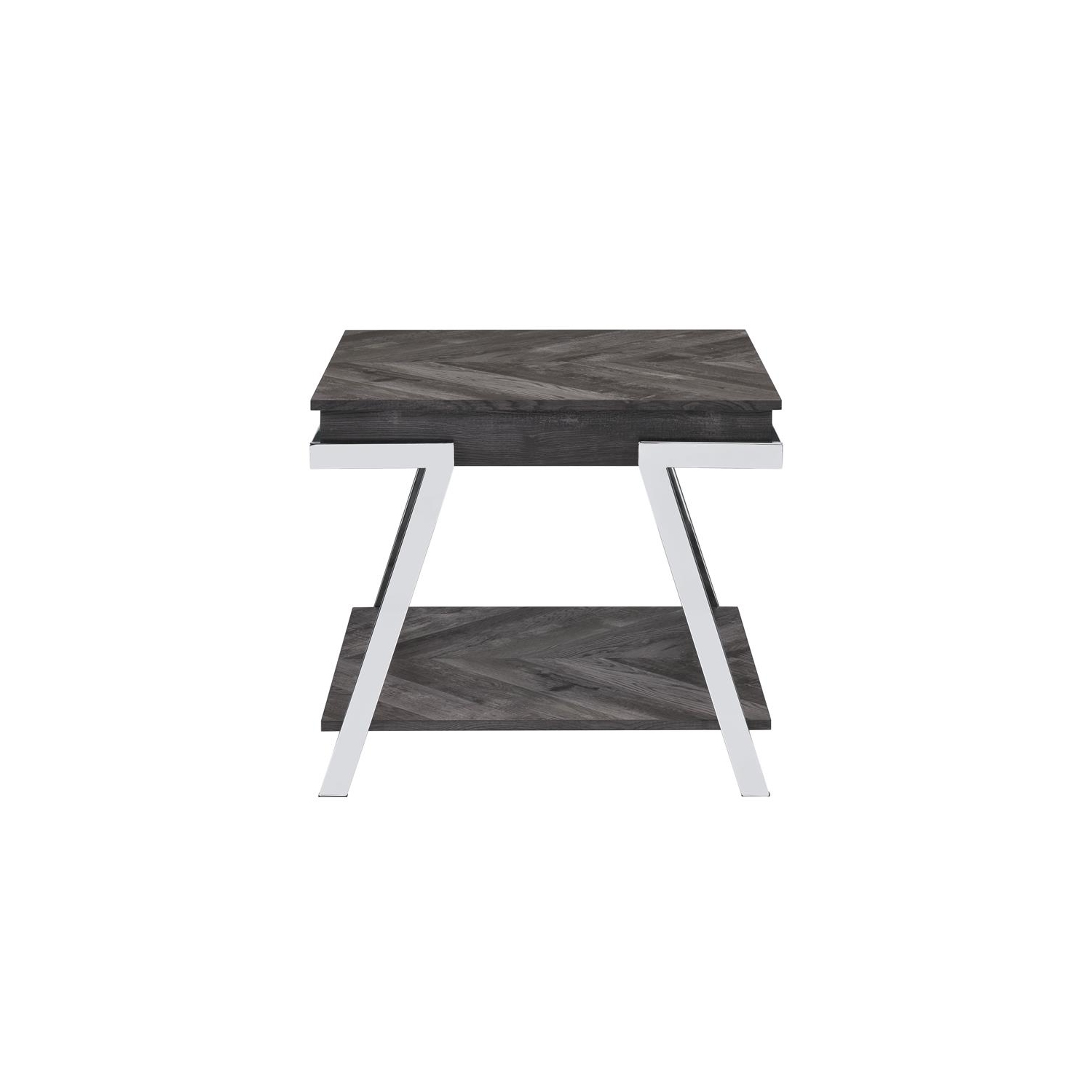 Steve Silver Roma Dark Gray Wood and Laminate End Table