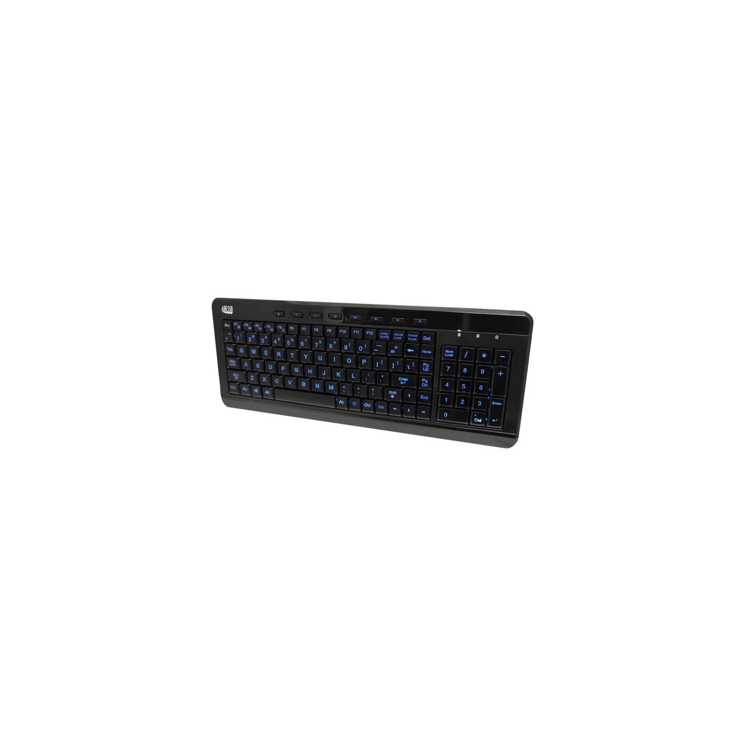 Adesso AKB-120EB 3-Color Illuminated Compact Multimedia Keyboard