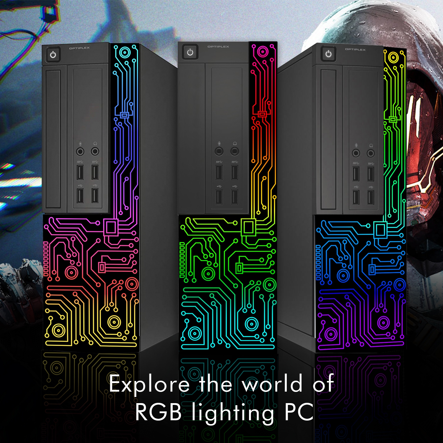 Remis à neuf – Ordinateur de bureau Dell Gaming OptiPlex RVB, Intel Core i5, RX 550 4 Go, 16 Go de RAM, 512 Go SSD, écran 24 pouces, clavier, souris