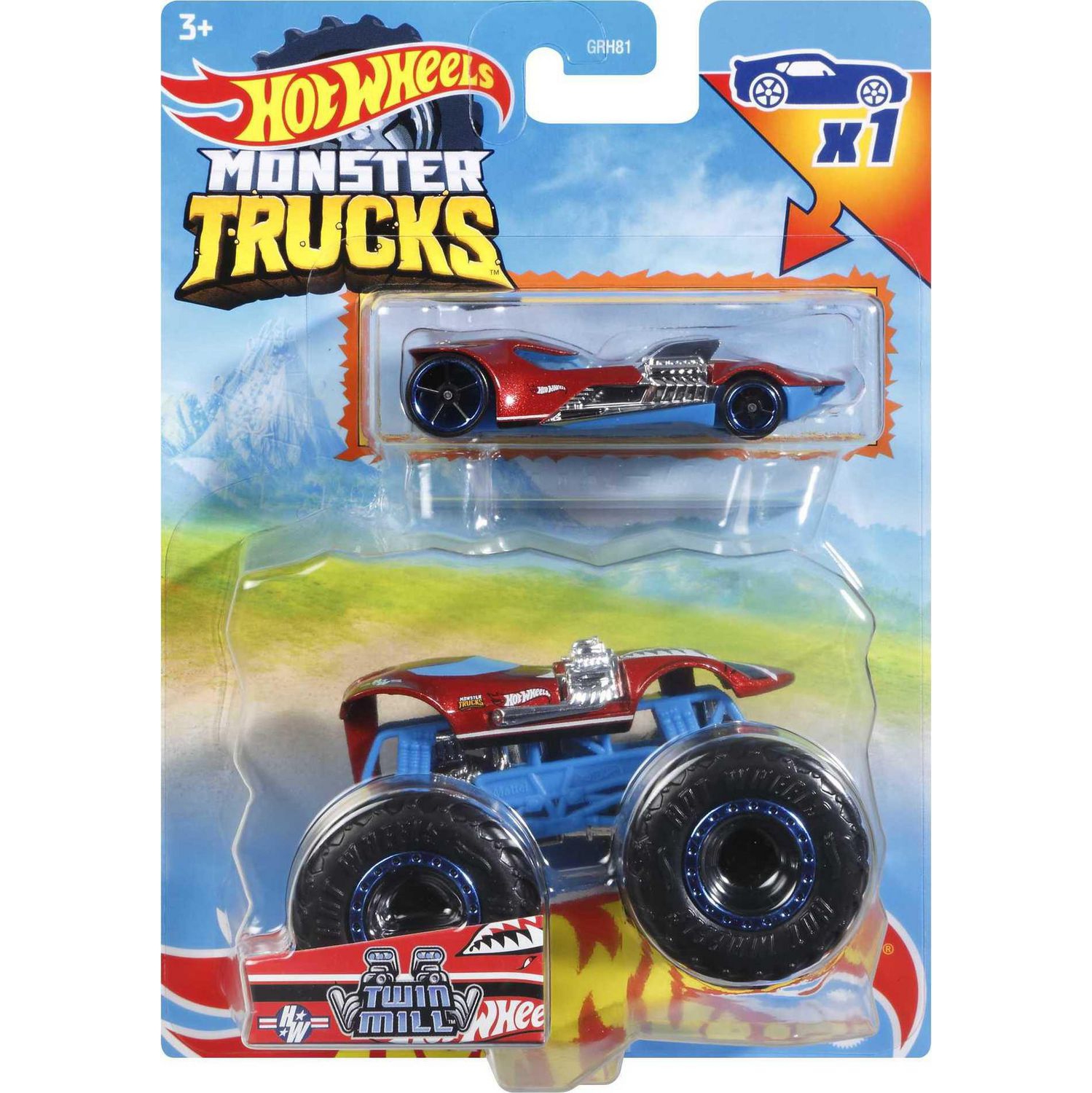 Hot Wheels Monster Trucks Twin Mill 2-Pack Vehicles 1:64 Scale