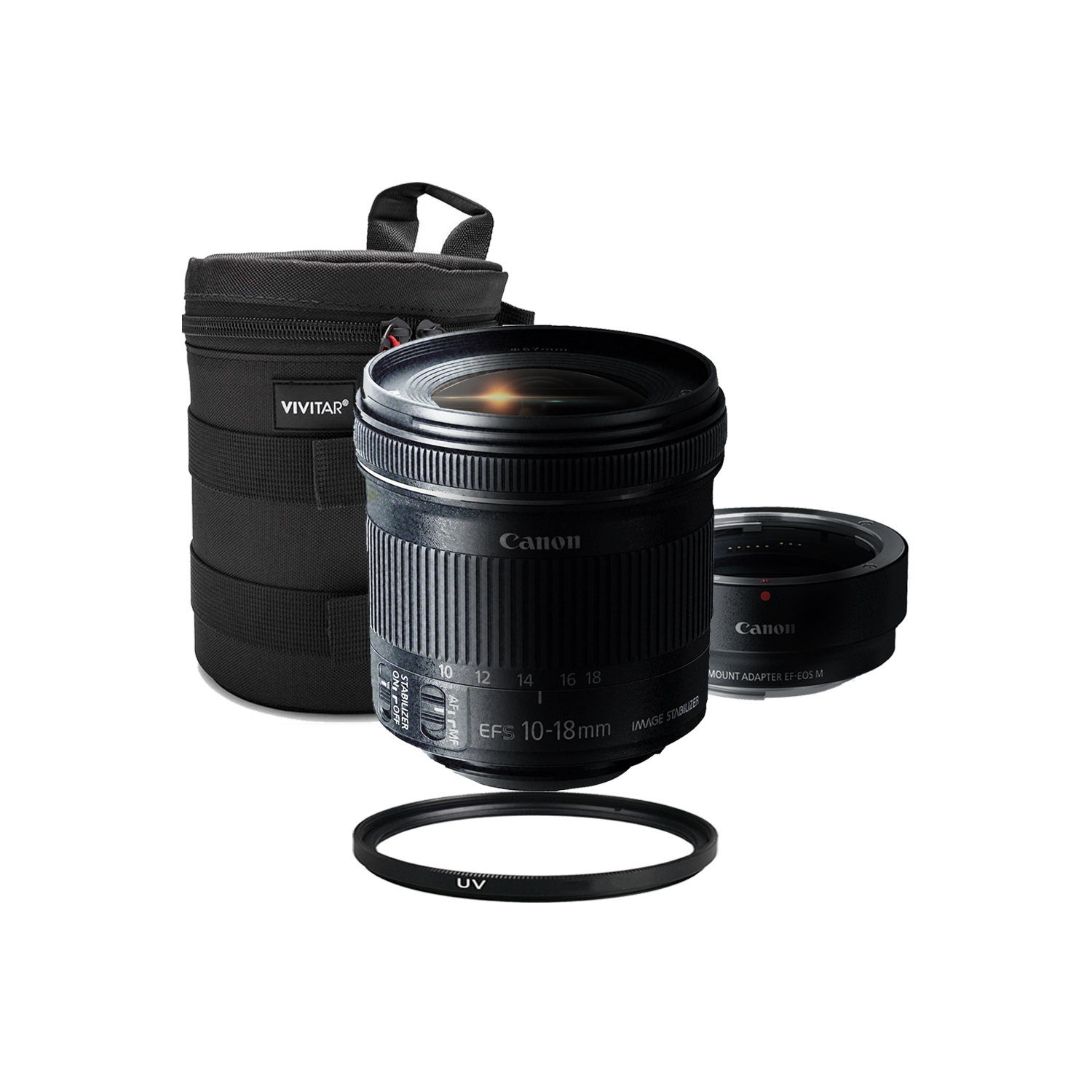 Canon EF-S 10-18mm f4.5-5.6 IS STM Lens with EF-M Adapter for Canon EOS M